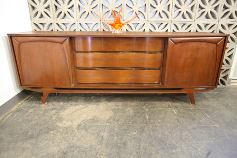 Large and Beautiful Vintage Walnut 9 Drawer Dresser w/ Mirror