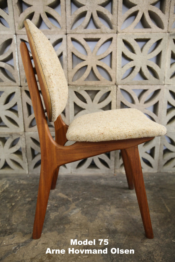 Rare Vintage Set of 6 Danish Teak Chairs by Arne Hovmand Olsen & Findahl's Mobelfabrik