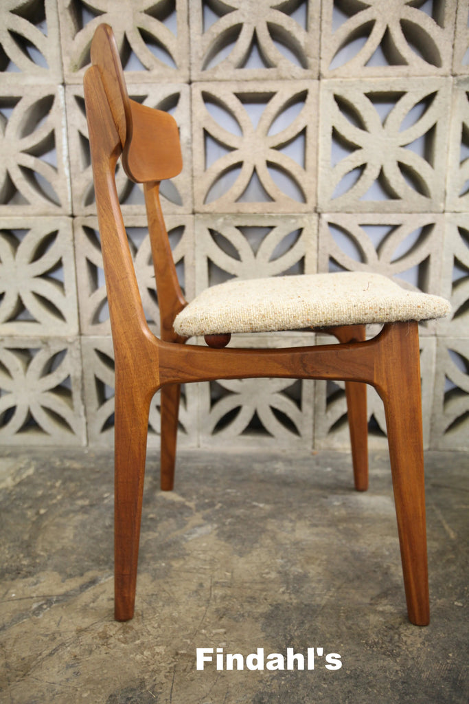 Rare Vintage Set of 6 Danish Teak Chairs by Arne Hovmand Olsen & Findahl's Mobelfabrik