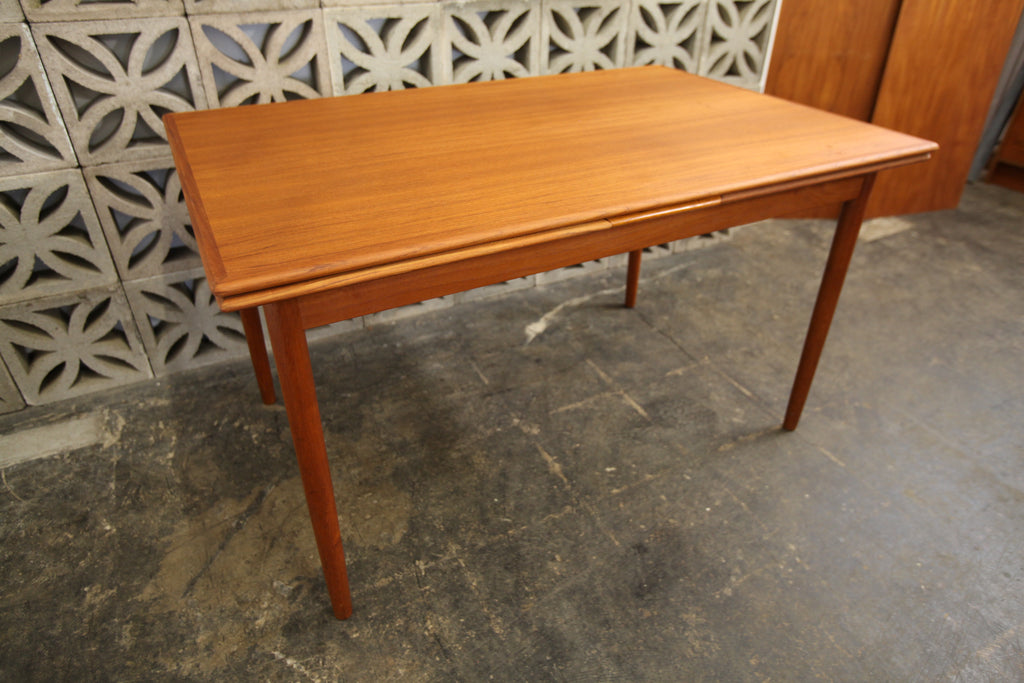 Vintage Danish Teak Dining Table w/ Pullout Leaf Extensions
