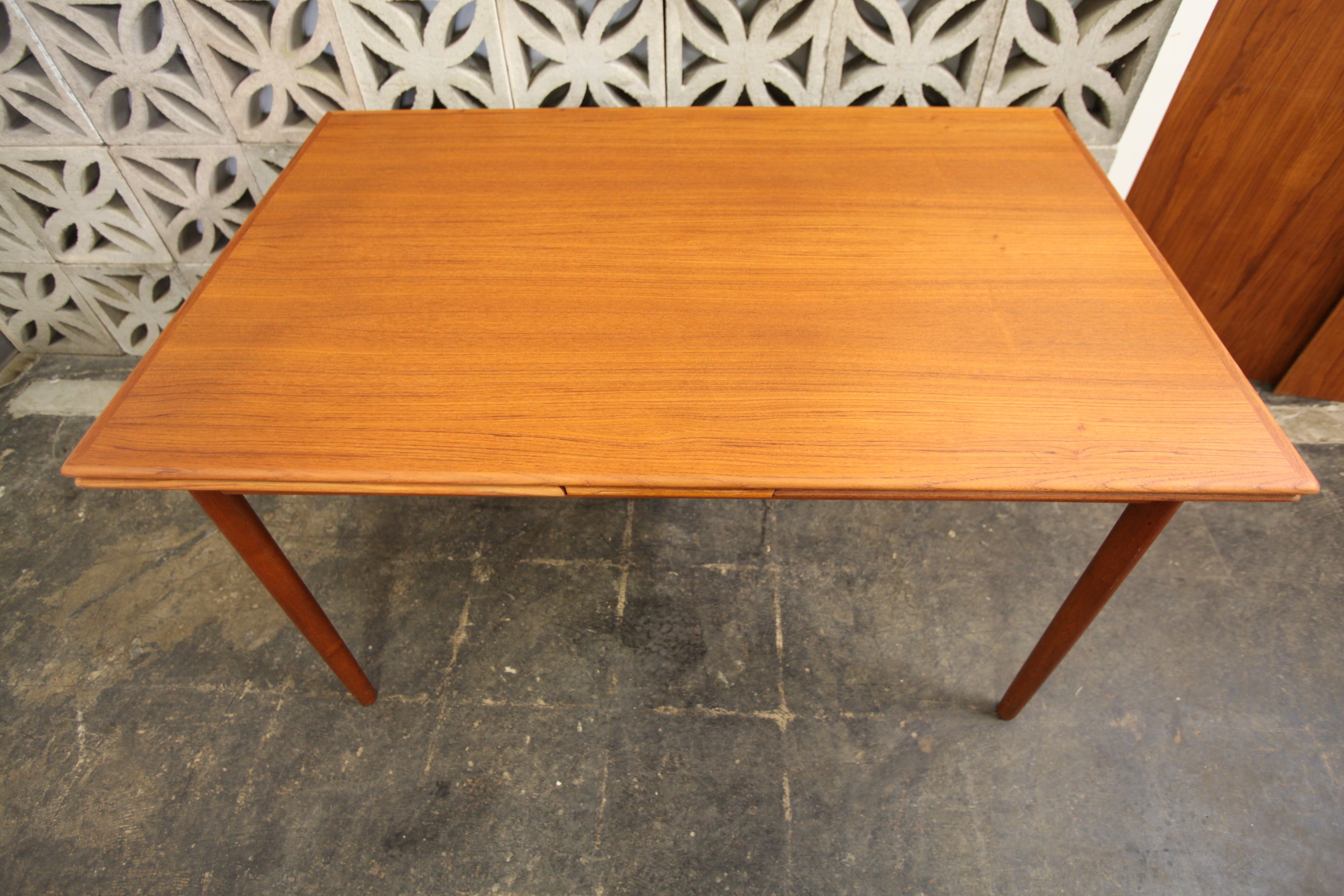 Vintage Danish Teak Dining Table w/ Pullout Leaf Extensions