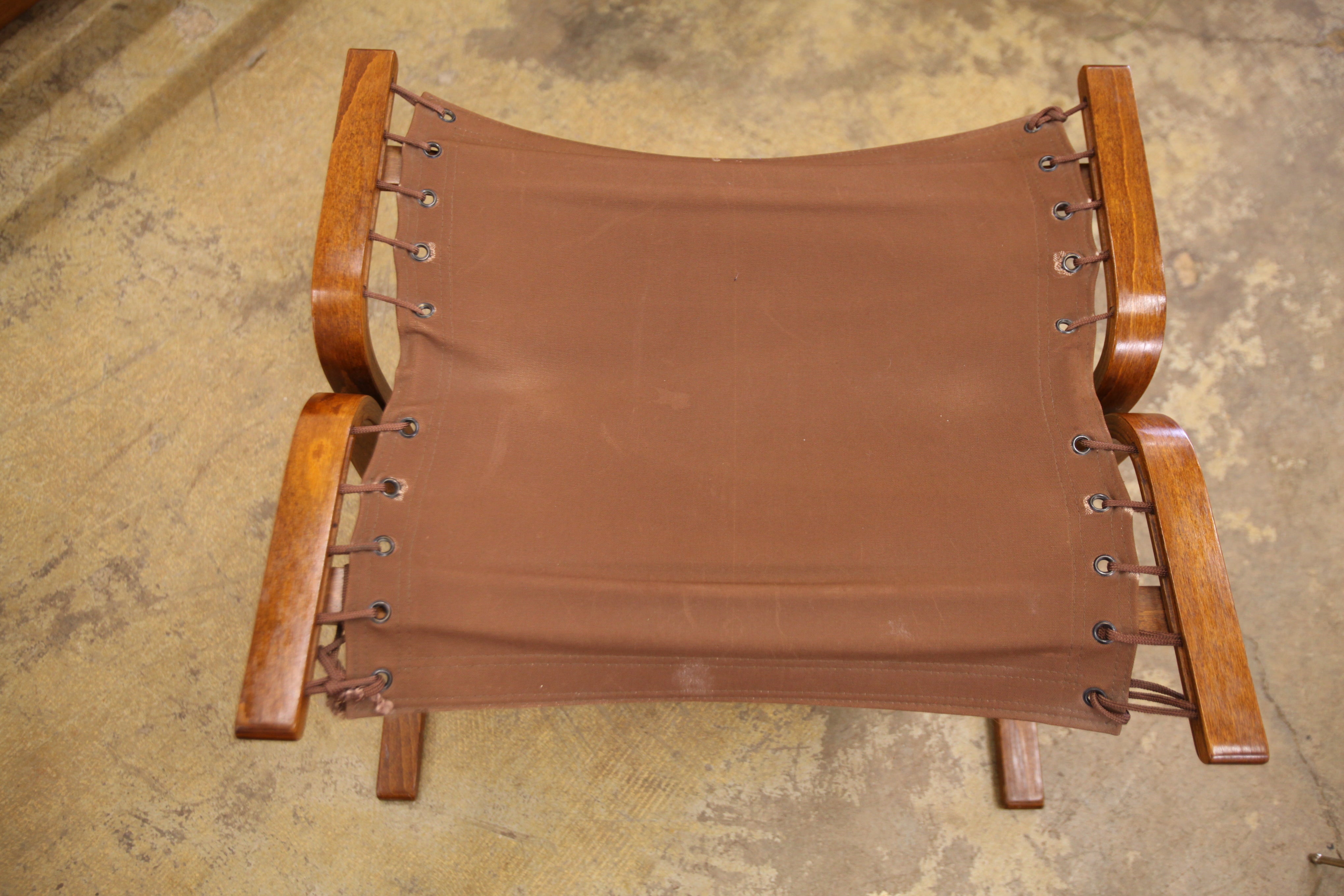 Vintage Westnofa Leather Ottoman (25" x 21" x 15"H)