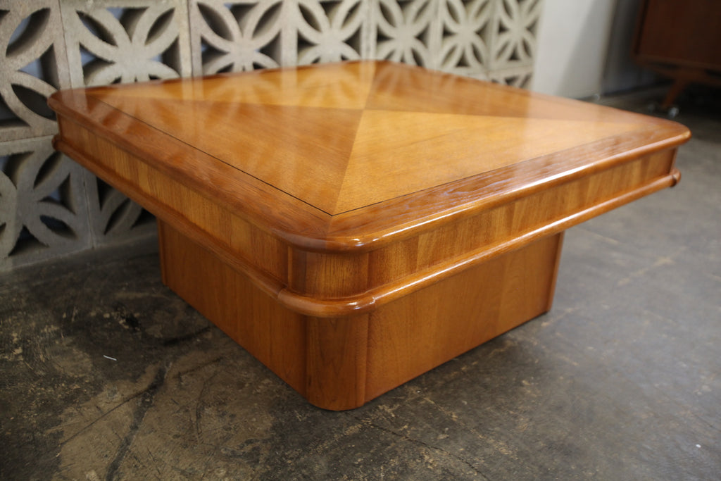 Vintage Wood Square Coffee Table (38" x 38" x 16.25"H)