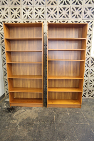 Vintage Teak Bookshelf (31.5"W x 10"D x 72.75"H)