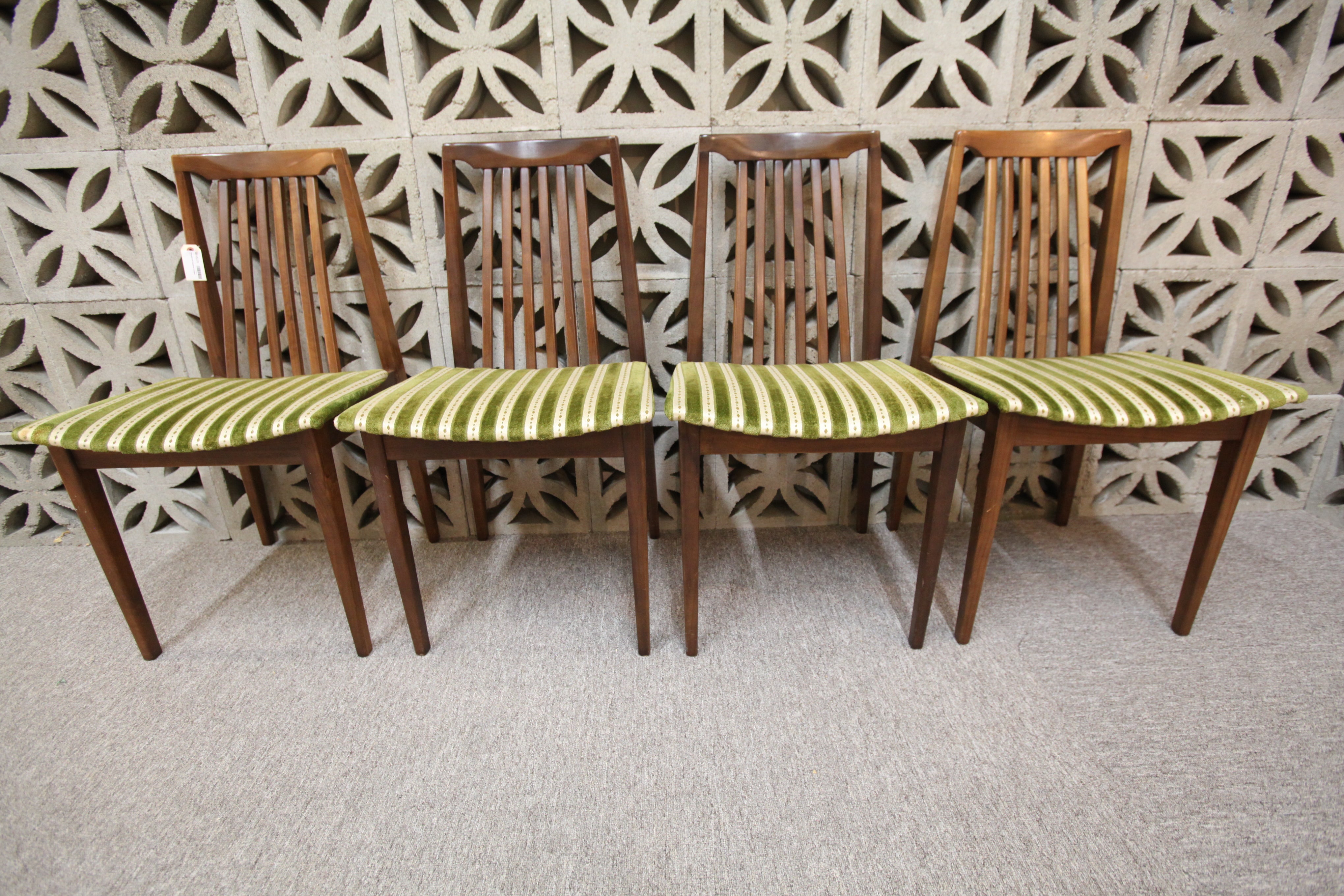 Set of 4 Vintage Honderich Walnut Dining Chairs