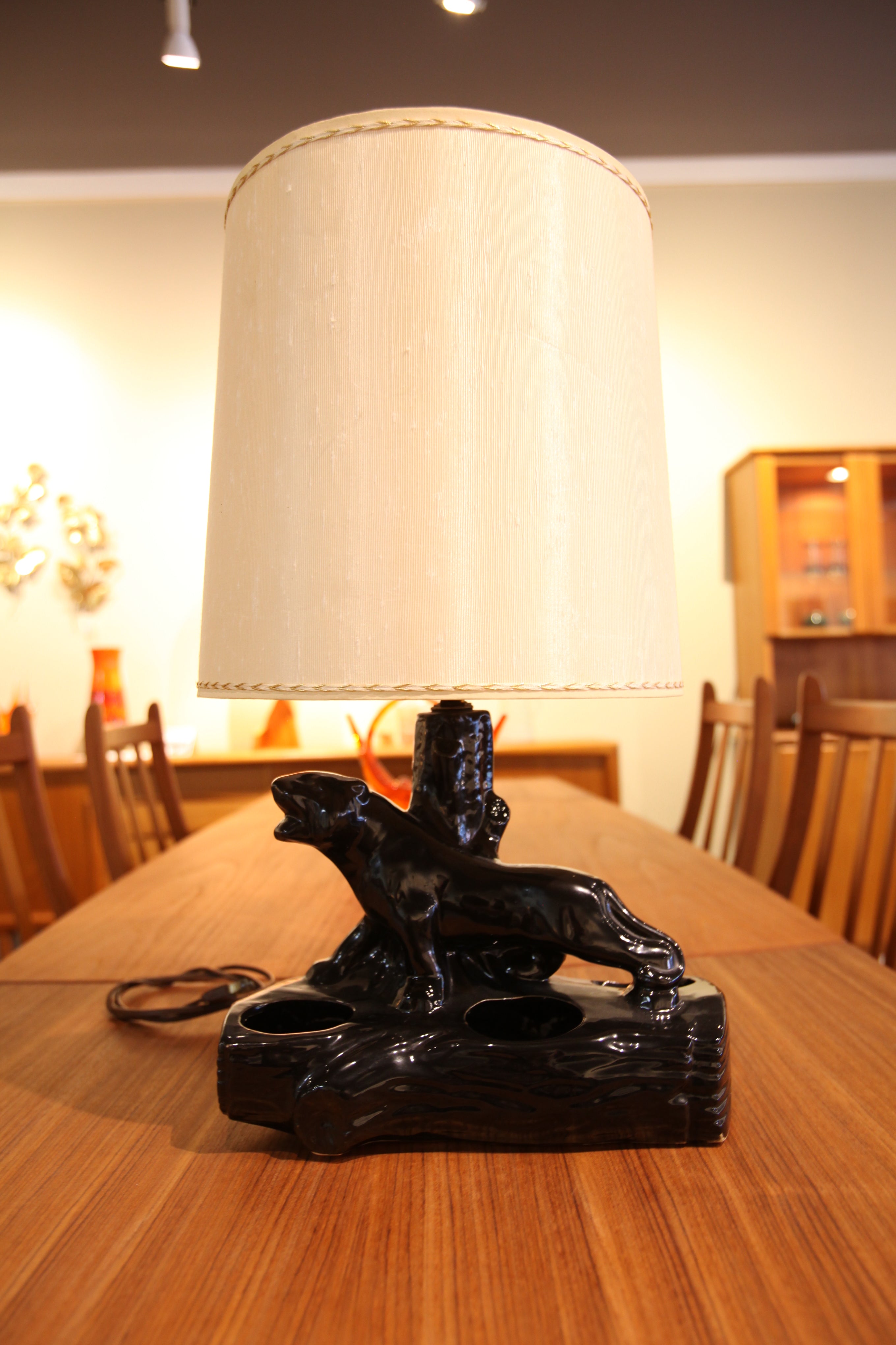 Vintage Panther Lamp (21.5"H x 11.5"W)