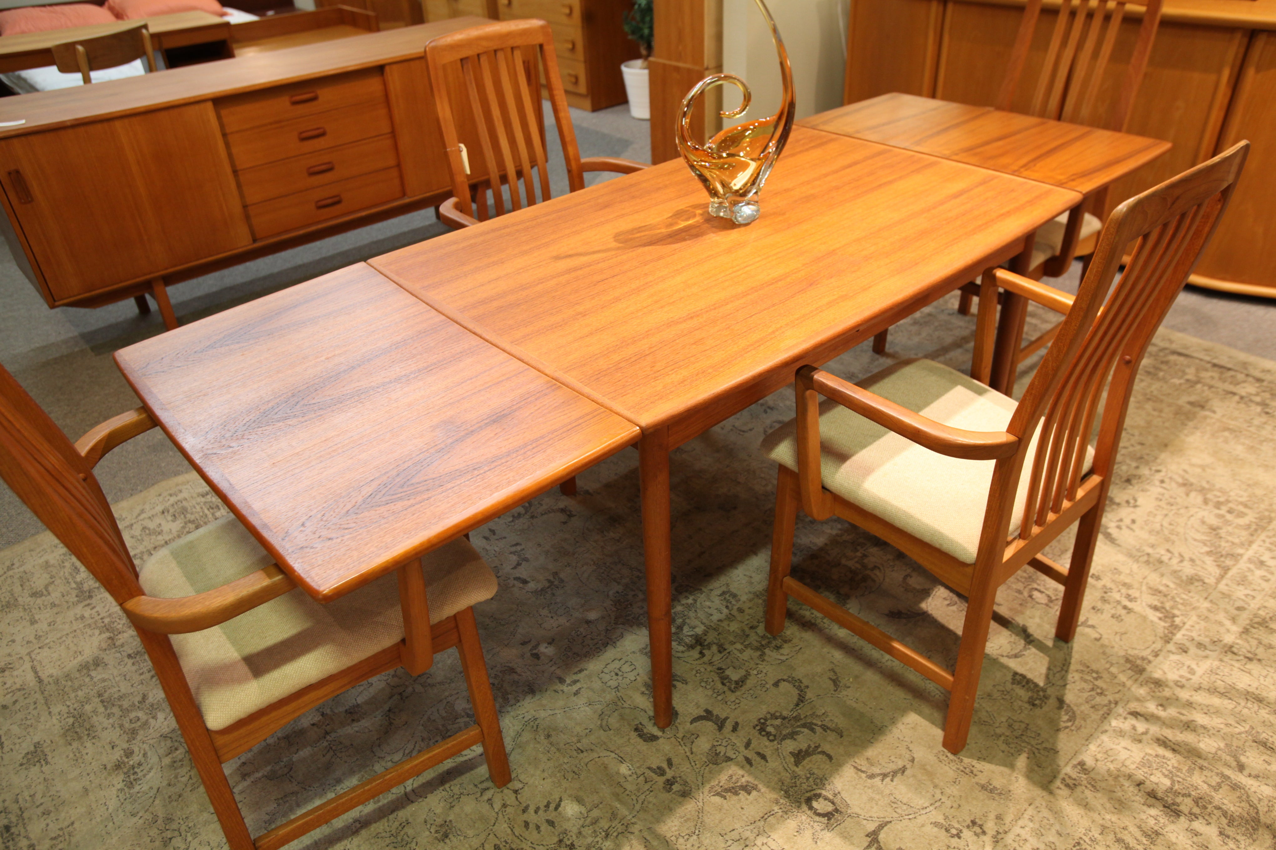Vintage Danish Teak Extension Dining Table (48"x32"x28.75"H) or (84" x 32" x 28.75"H)