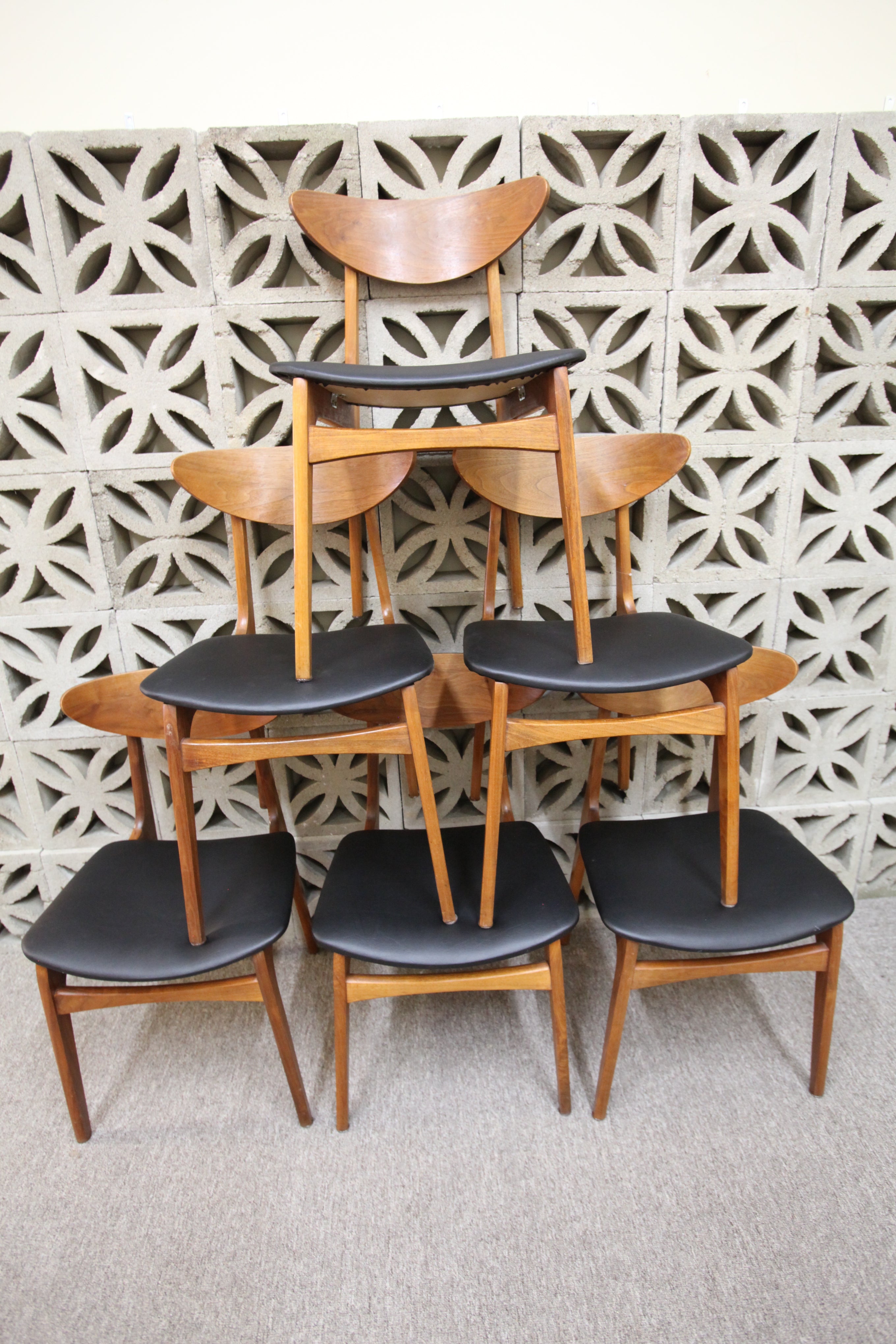 Set of 6 Vintage Teak Dining Chairs