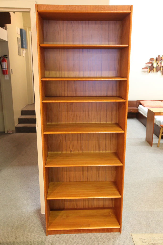Vintage Danish Teak Bookshelf (28.25"W x 12.5"D x 78"H)