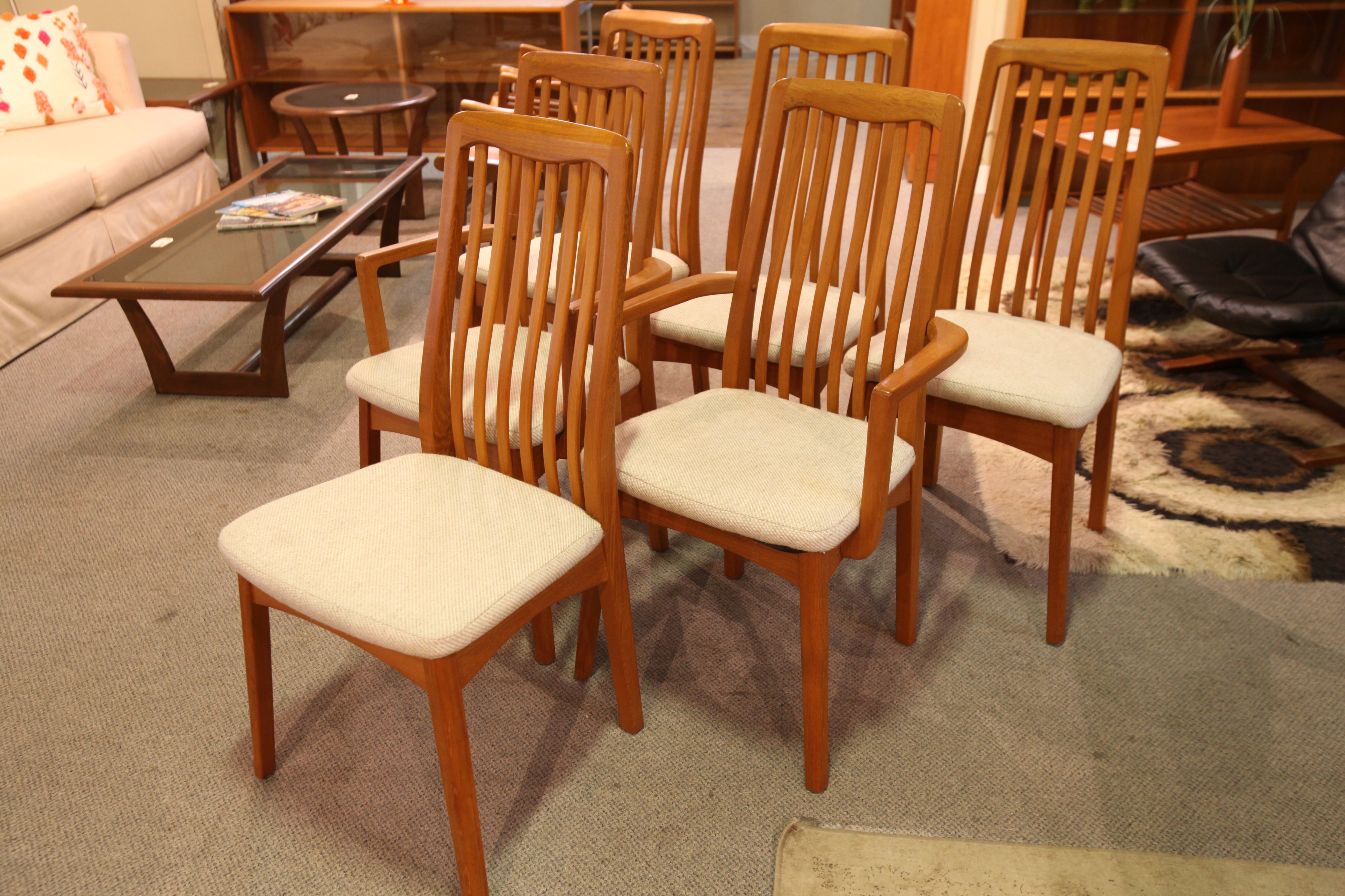 Set of 6 Vintage Teak "Benny Linden" Dining Chairs