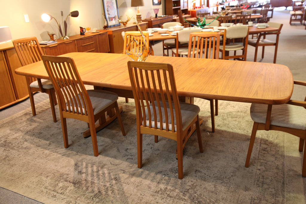 Beautiful Vintage Teak Dining Table w/ 2 Leafs (108" x 42") or (69.5" x 42") 28.75"H