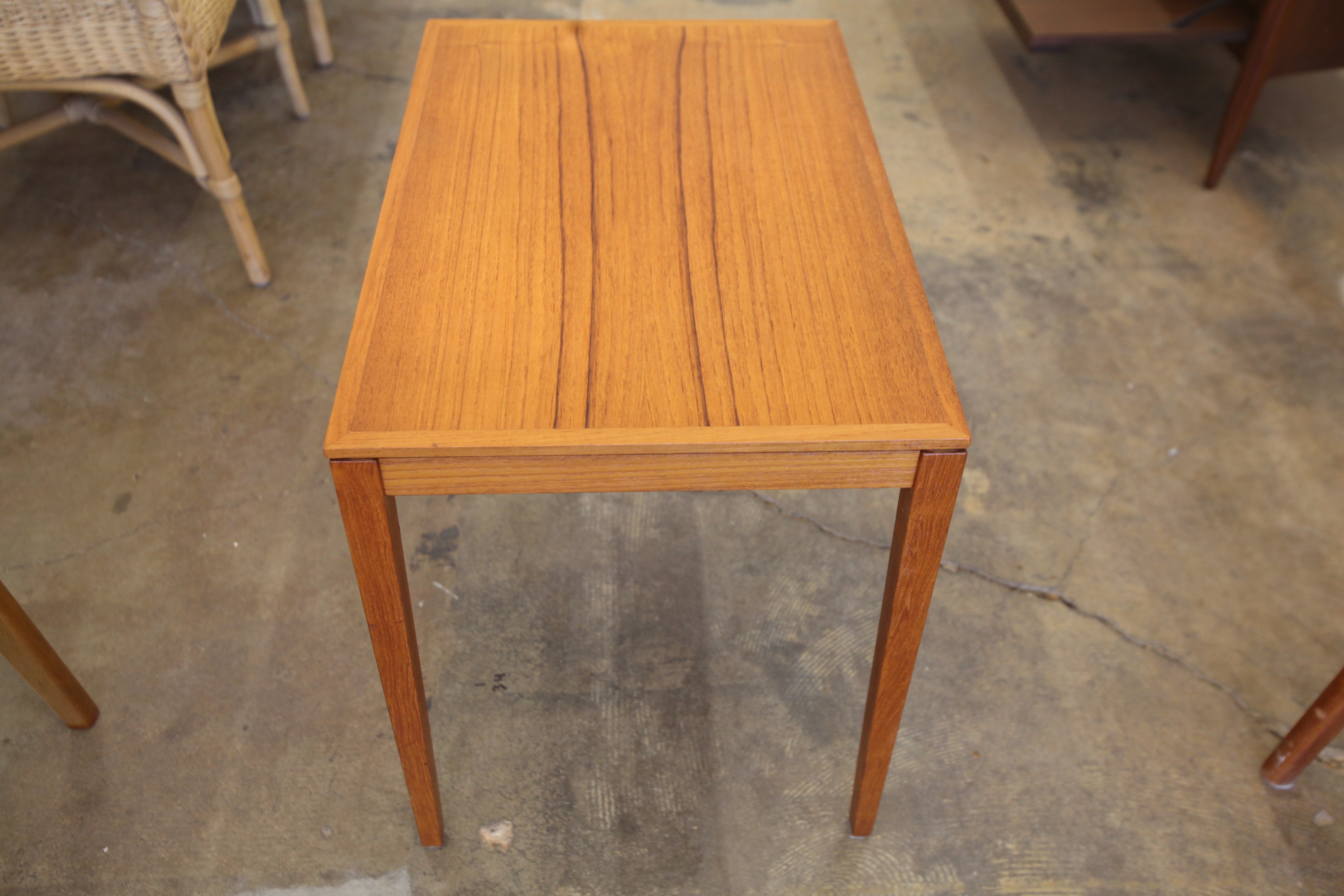 Vintage Medium Sized Teak Side Table by Bent Silberg (23.5" x 15.75" x 19.5"H)