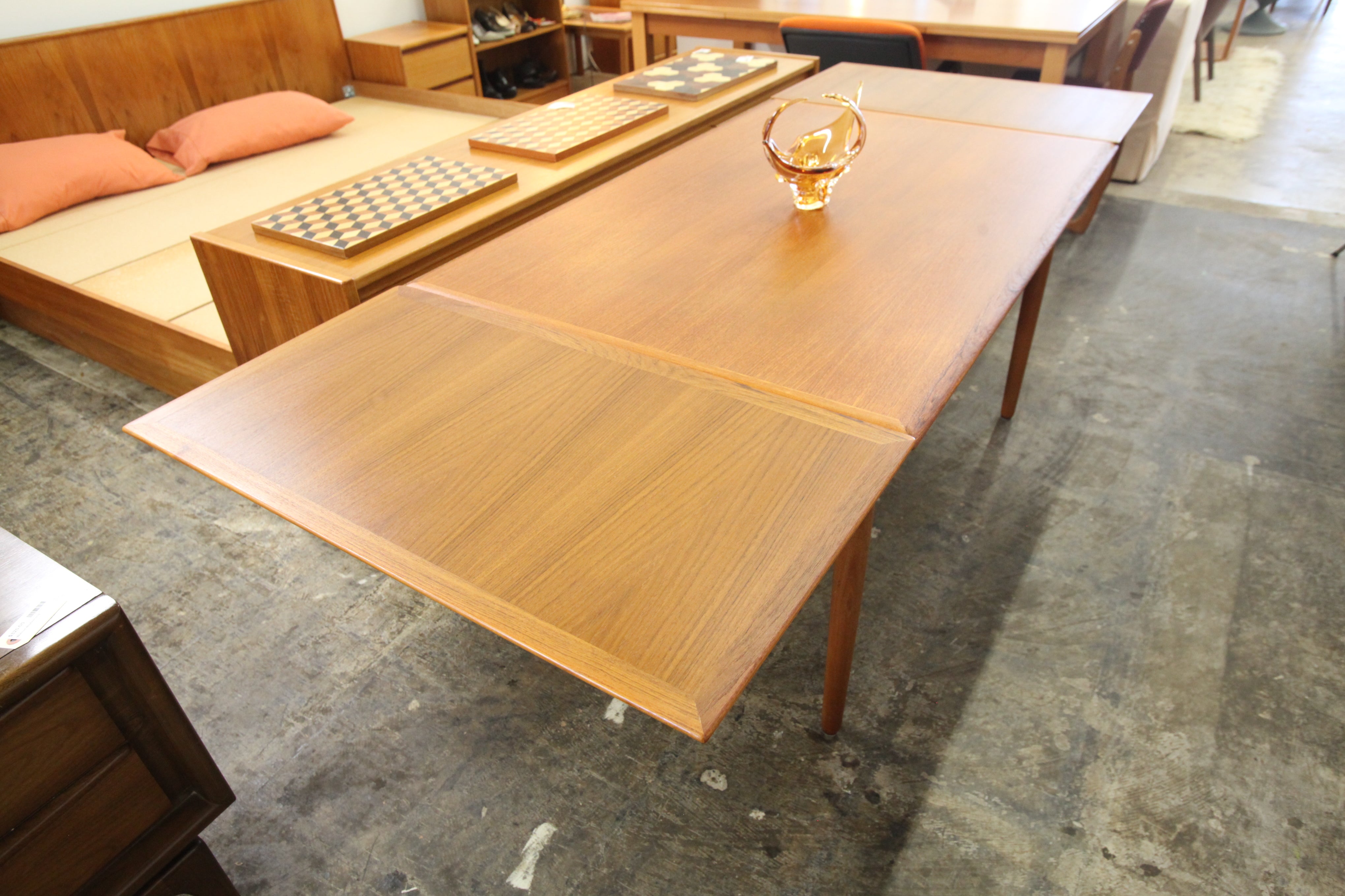 Beautiful Vintage Danish Teak Extension Dining Table (53" x 35") or (90.25" x 35") 28.75"H