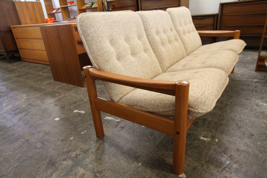 Vintage Danish Teak 3 Seater Sofa by Domino Mobler (73.5"W x 27.5"D x 31"H)