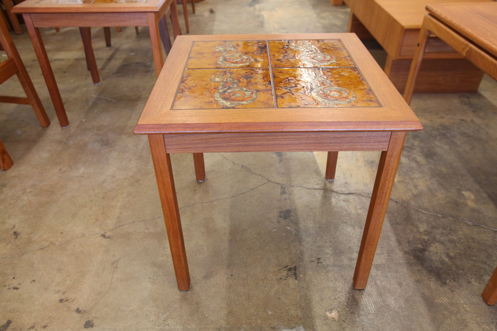 Vintage Danish Teak/Tile Side Table (20.5" x 20.5" x 20"H)