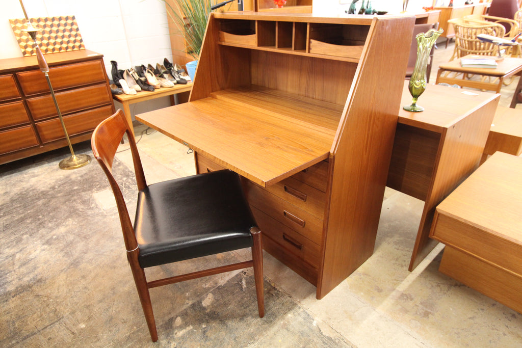Vintage Dyrlund Danish Teak Fold Down Desk (35.5"W x 16.5"D x 43"H)