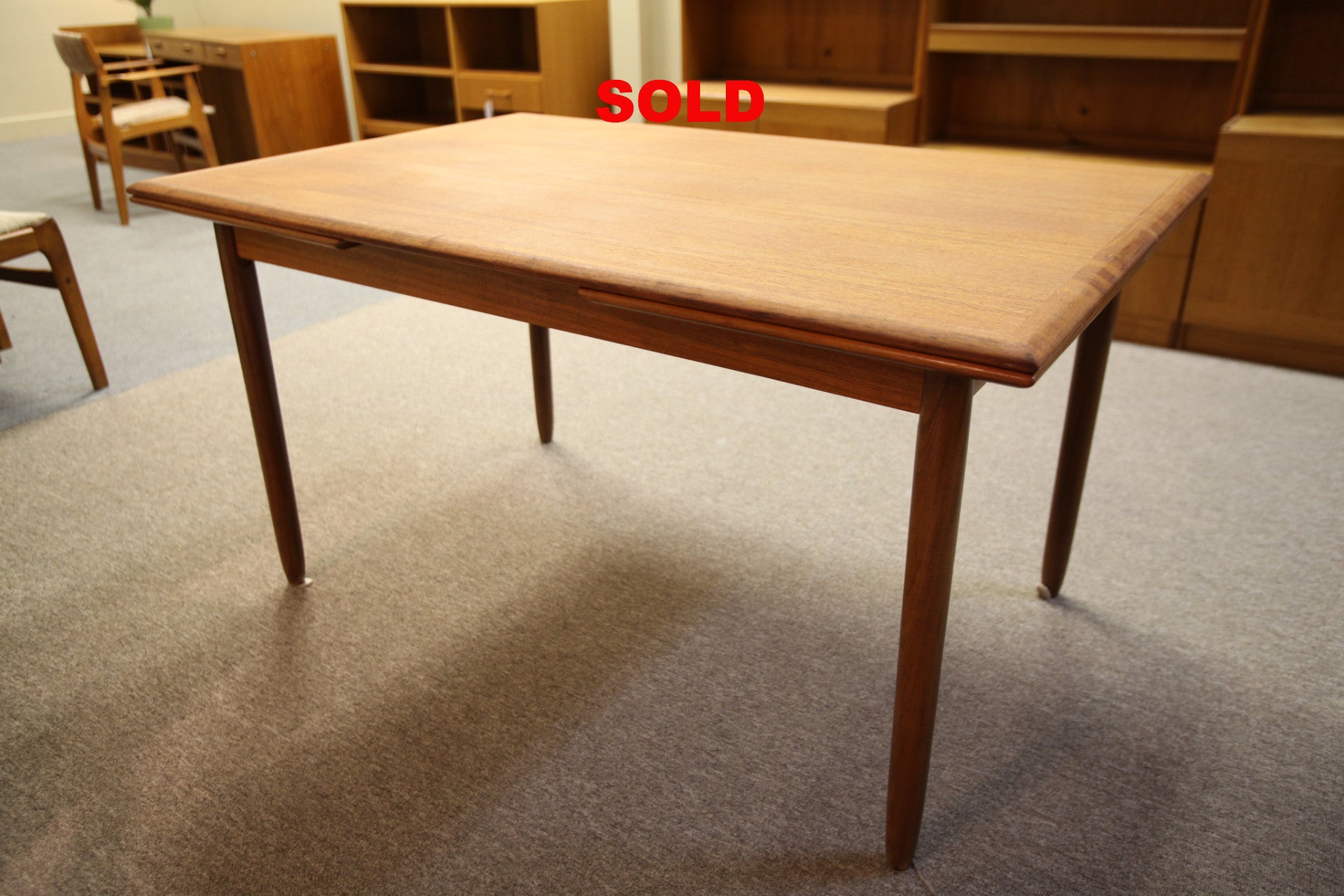 Large Teak Table with Extensions (90.25x35)