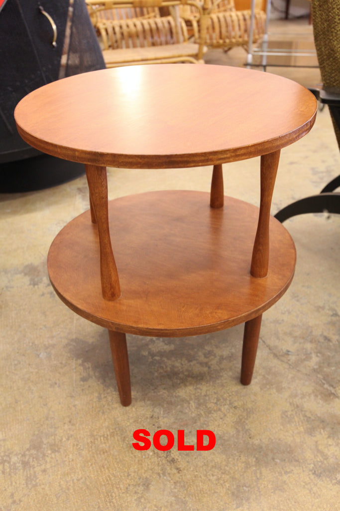 Small Wood Side Table (18" Dia x 21.5"H)