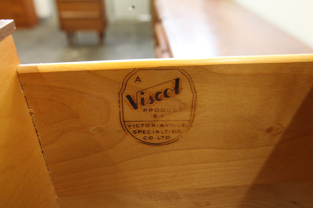 Beautiful Vintage Walnut 4 Drawer Dresser by Viscol (40"W x 18.75"D x 42"H)