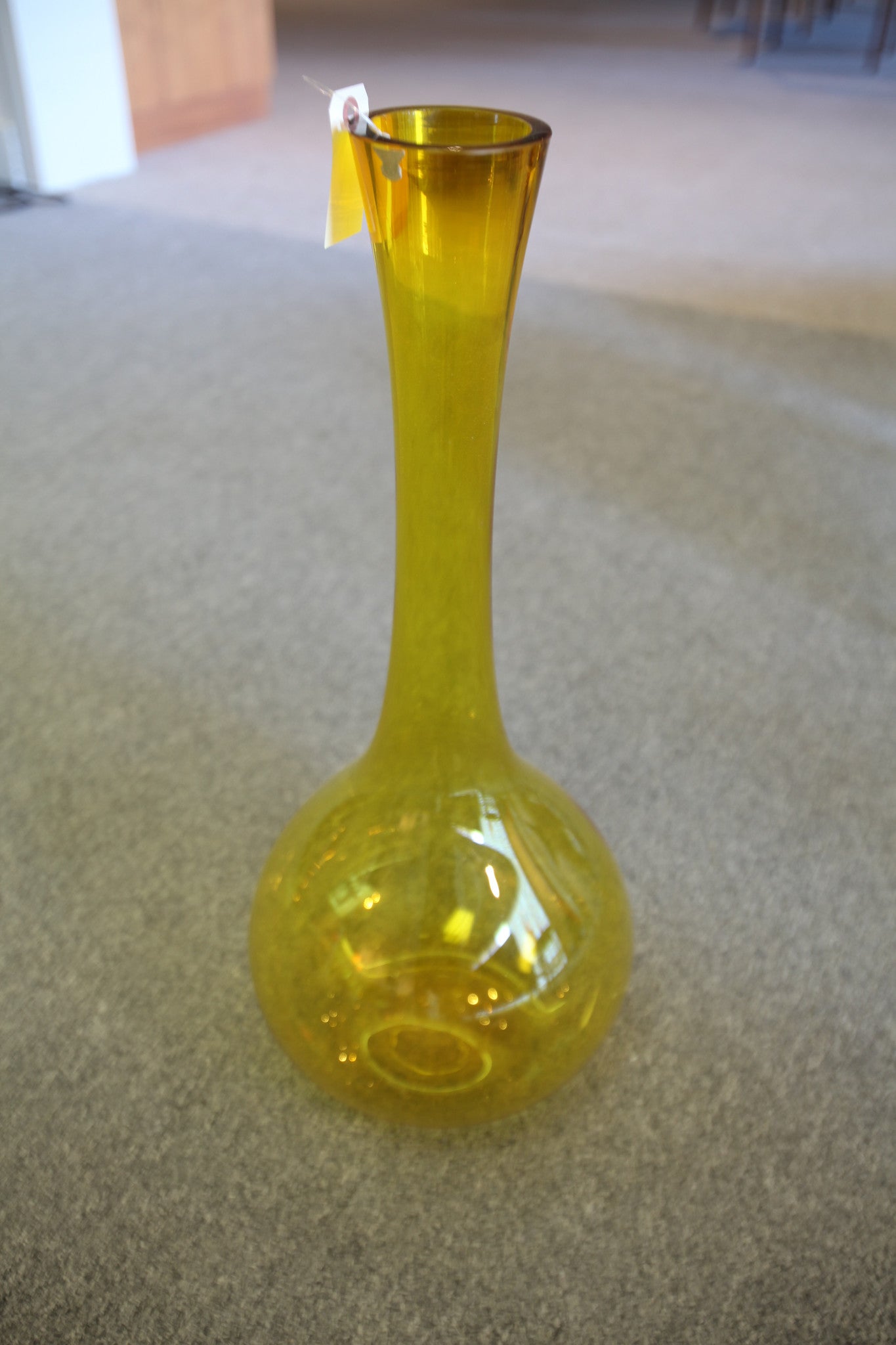 Tall Yellow Swedish Art Glass