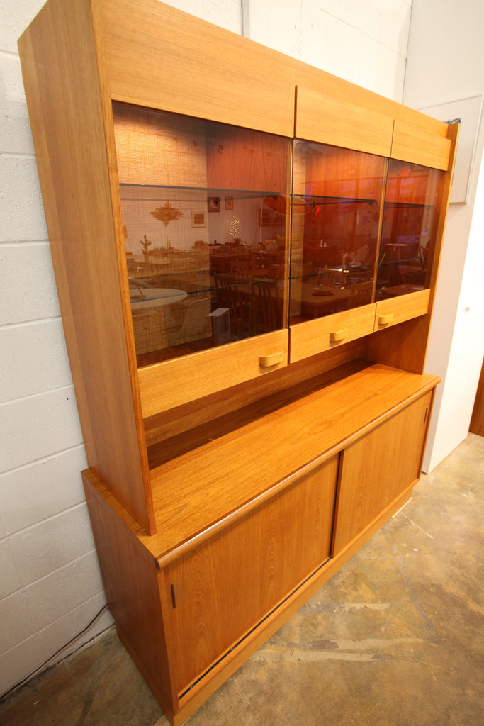 Vintage Teak Buffet and Hutch by RS Associates Montreal (61.75"W x 18.25"D x 73"H)
