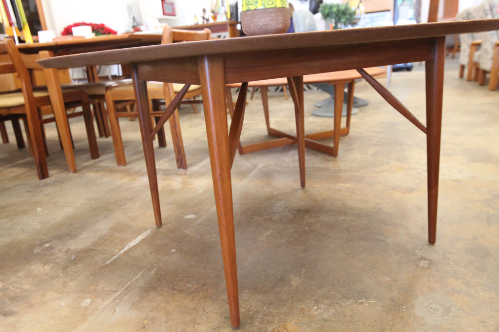 Stunning Oversized Vintage Round Teak Side Table (48"Dia x 24.25"H)