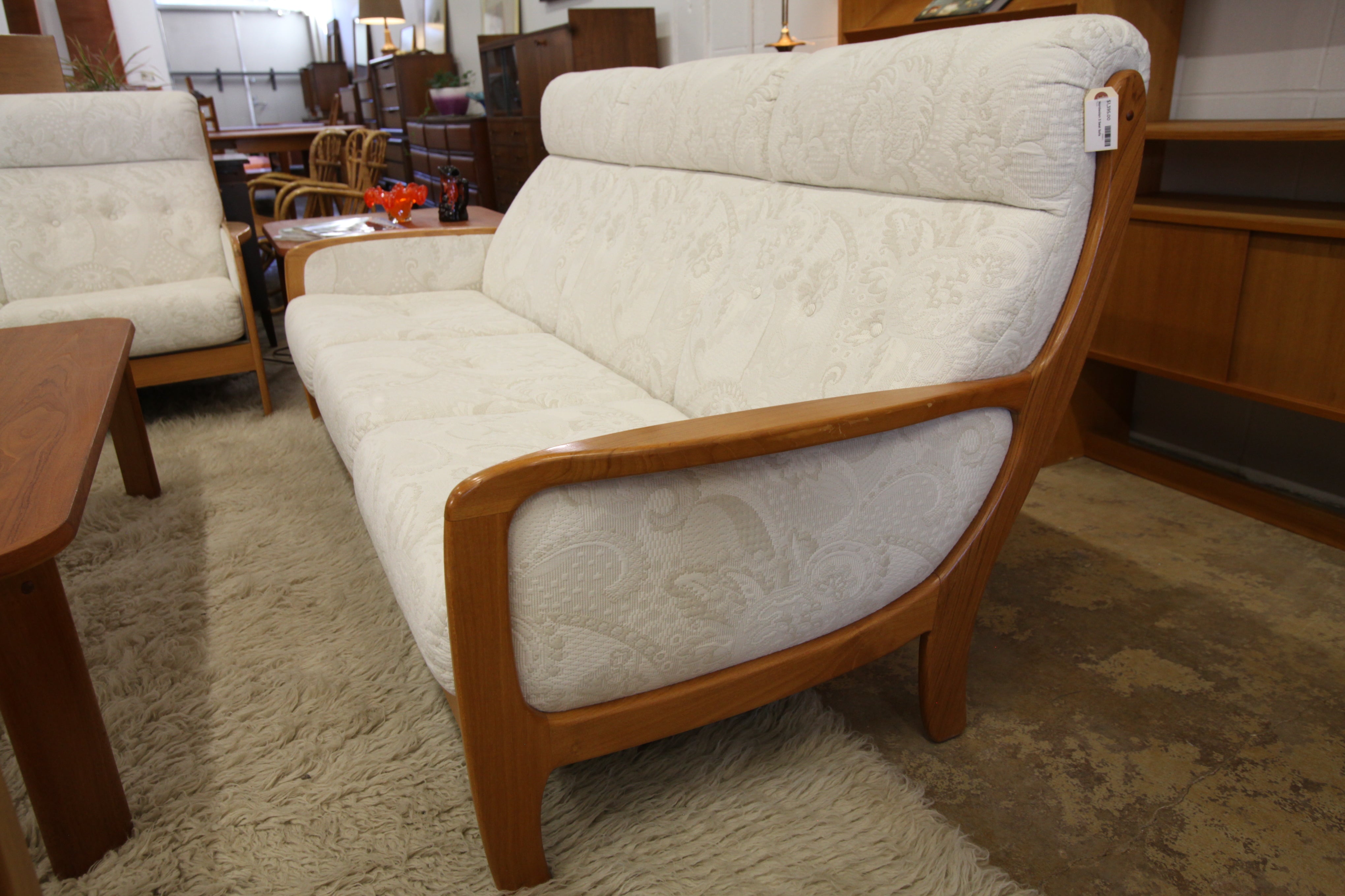 Vintage Nordesign Teak Framed 3 Seater Sofa (77.5"W x 36"H x 36"D)