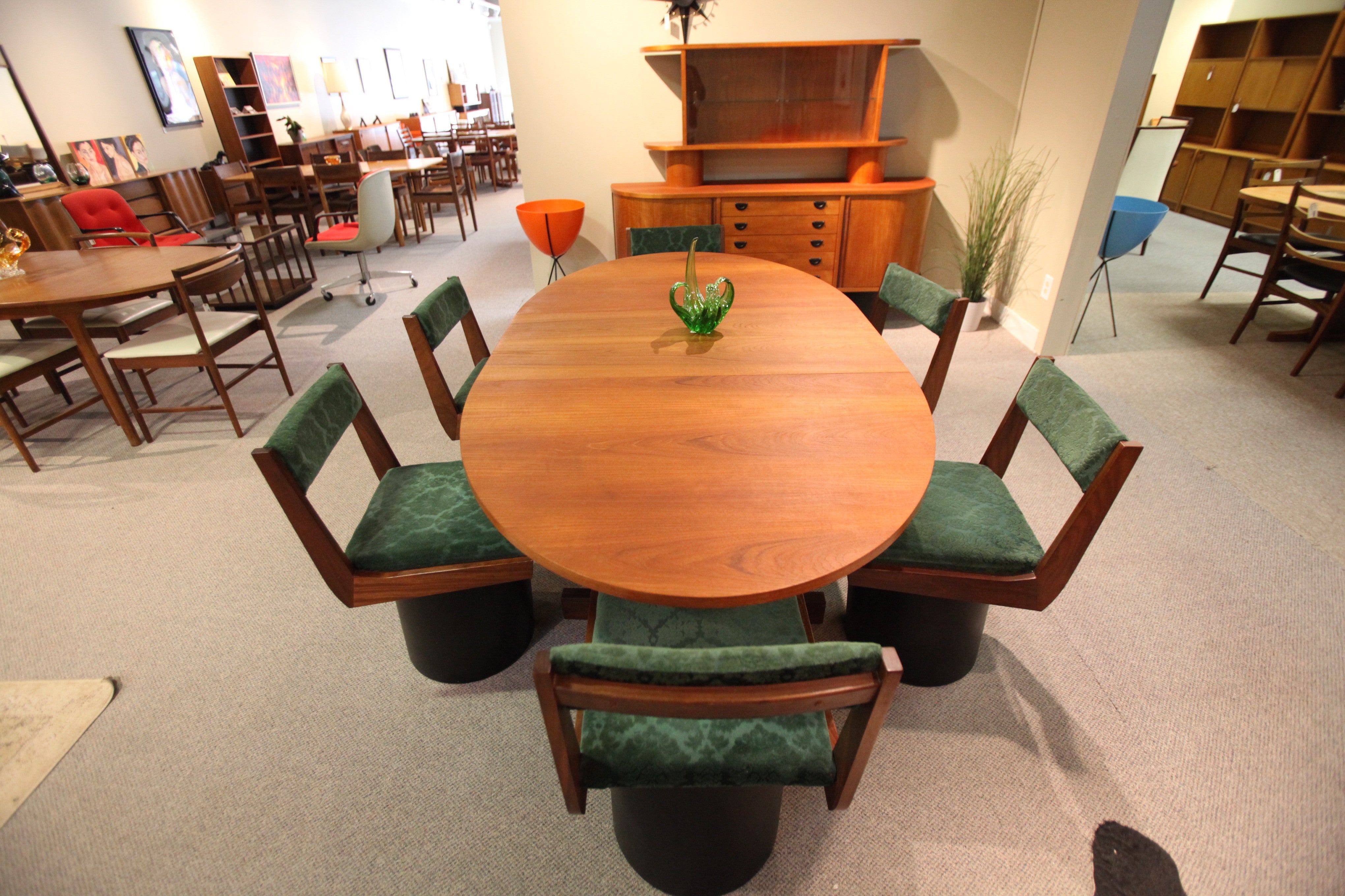 RS Associates Teak Table and 6 Swivel Chairs Set (1971 one owner)