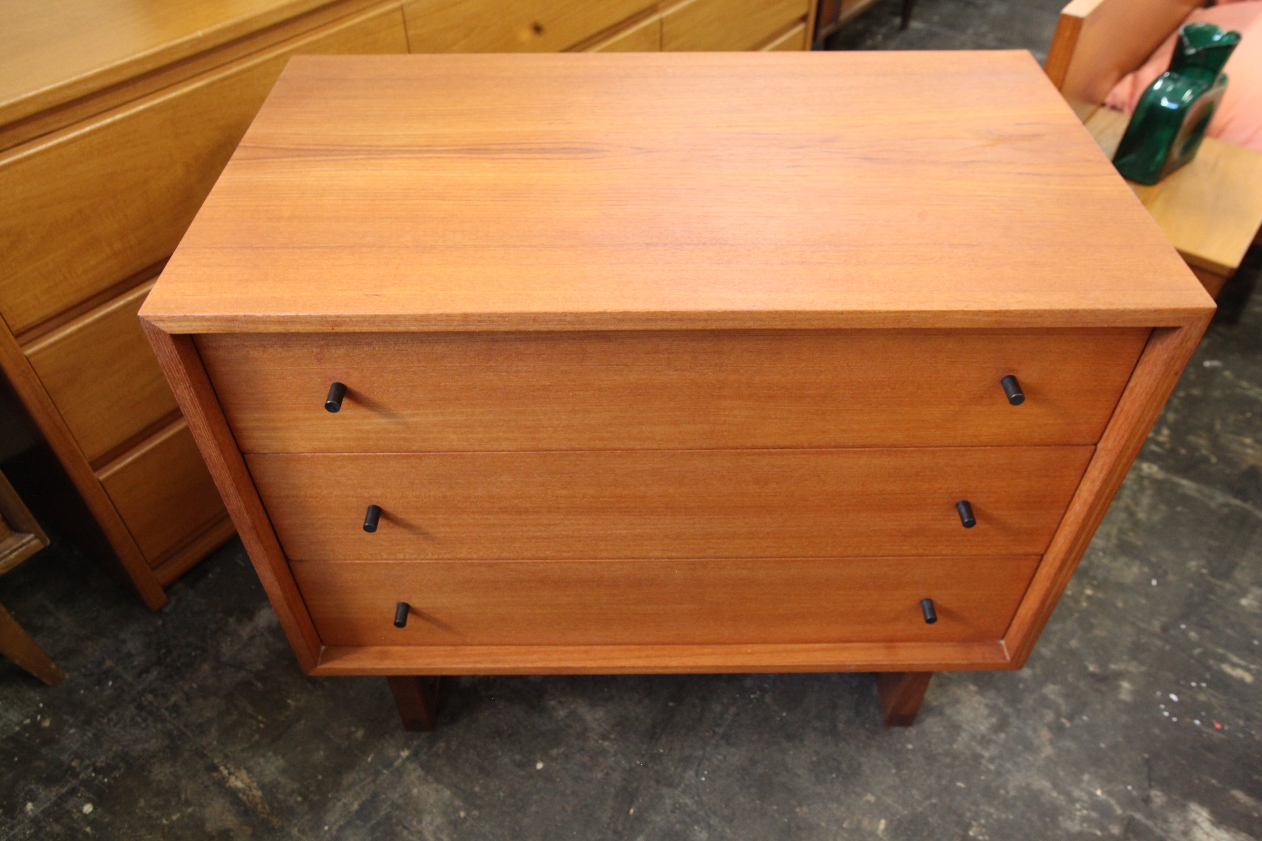 Vintage Teak 3 Drawer Dresser by RS Associates Montreal (31.5"W x 18"D x 27.75"H)