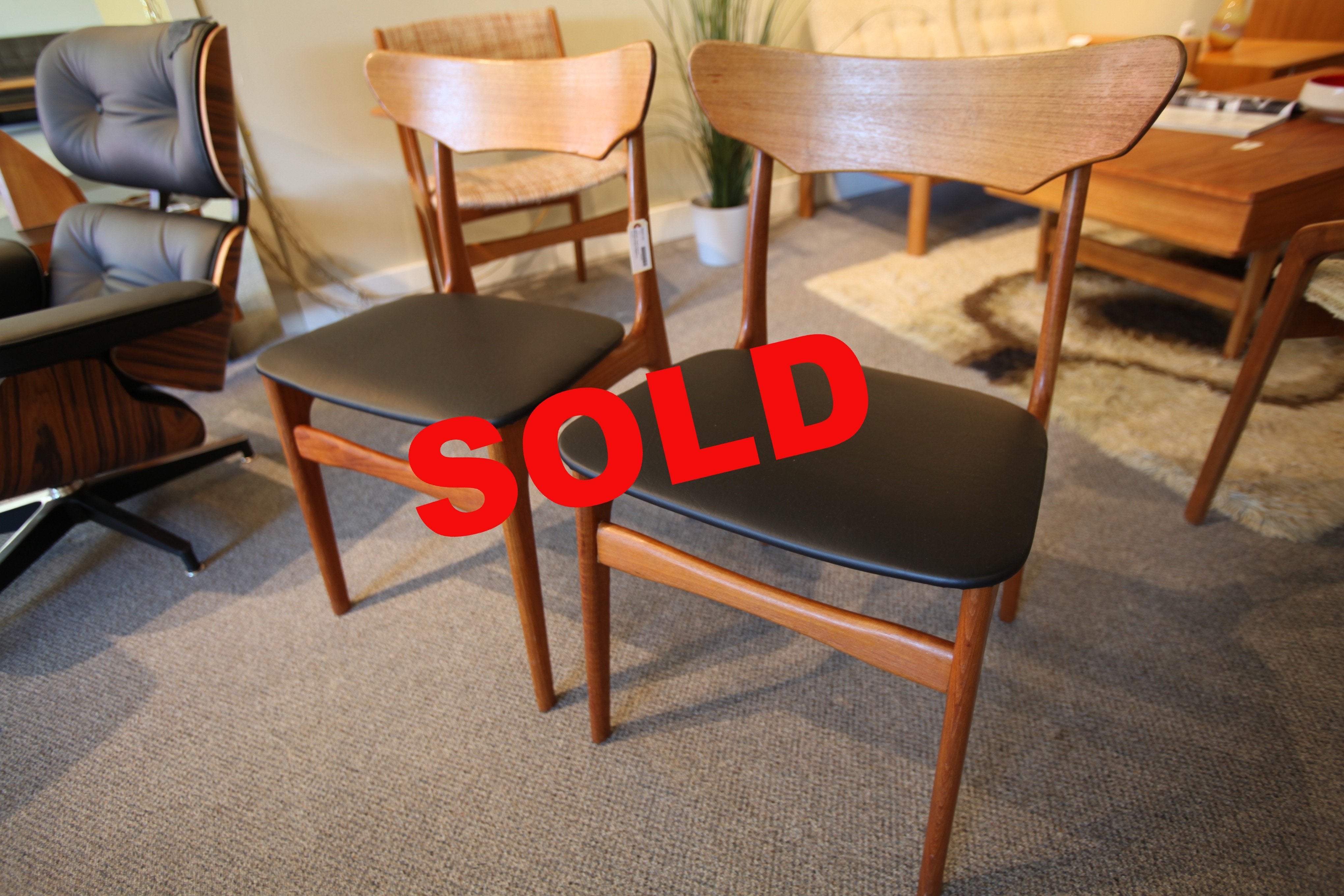 Set of 2 Danish Teak Chairs (Schionning & Elgaard)