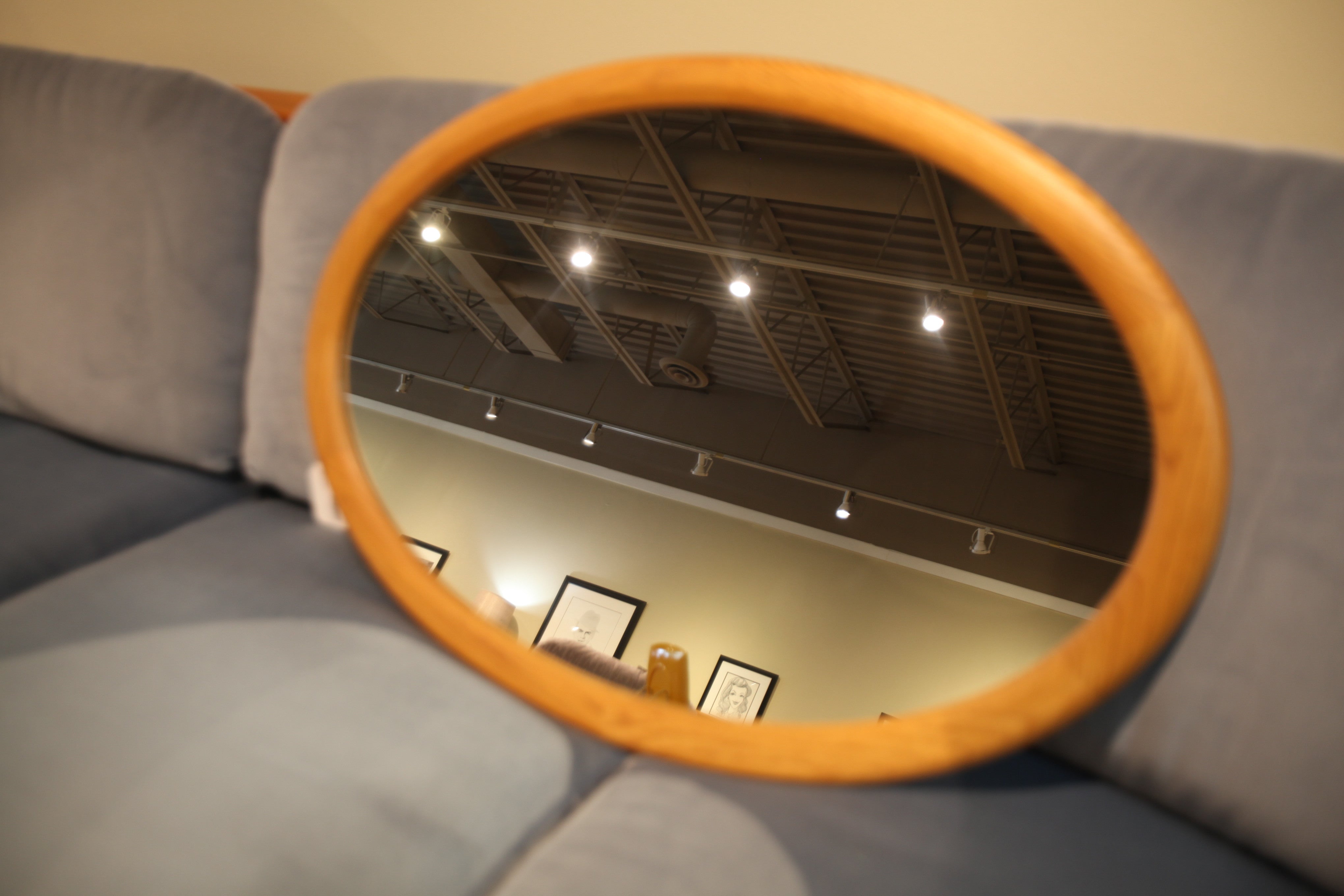 Teak Oval Mirror (30.5"x21")