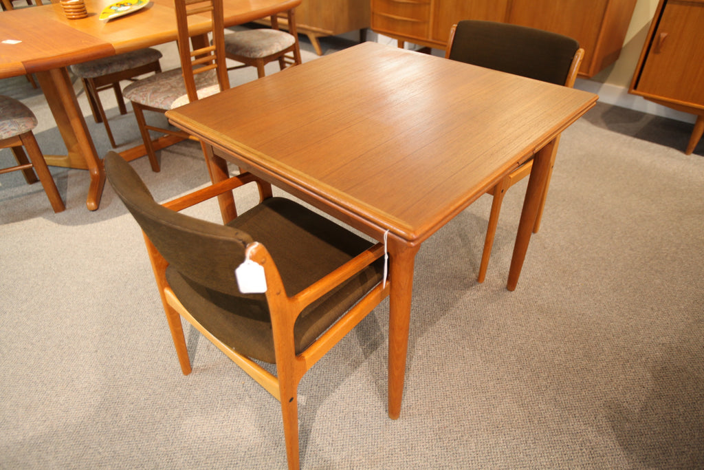 Small Danish Teak Extension Table (33.5" x 33.5") or (33.5" x 64")
