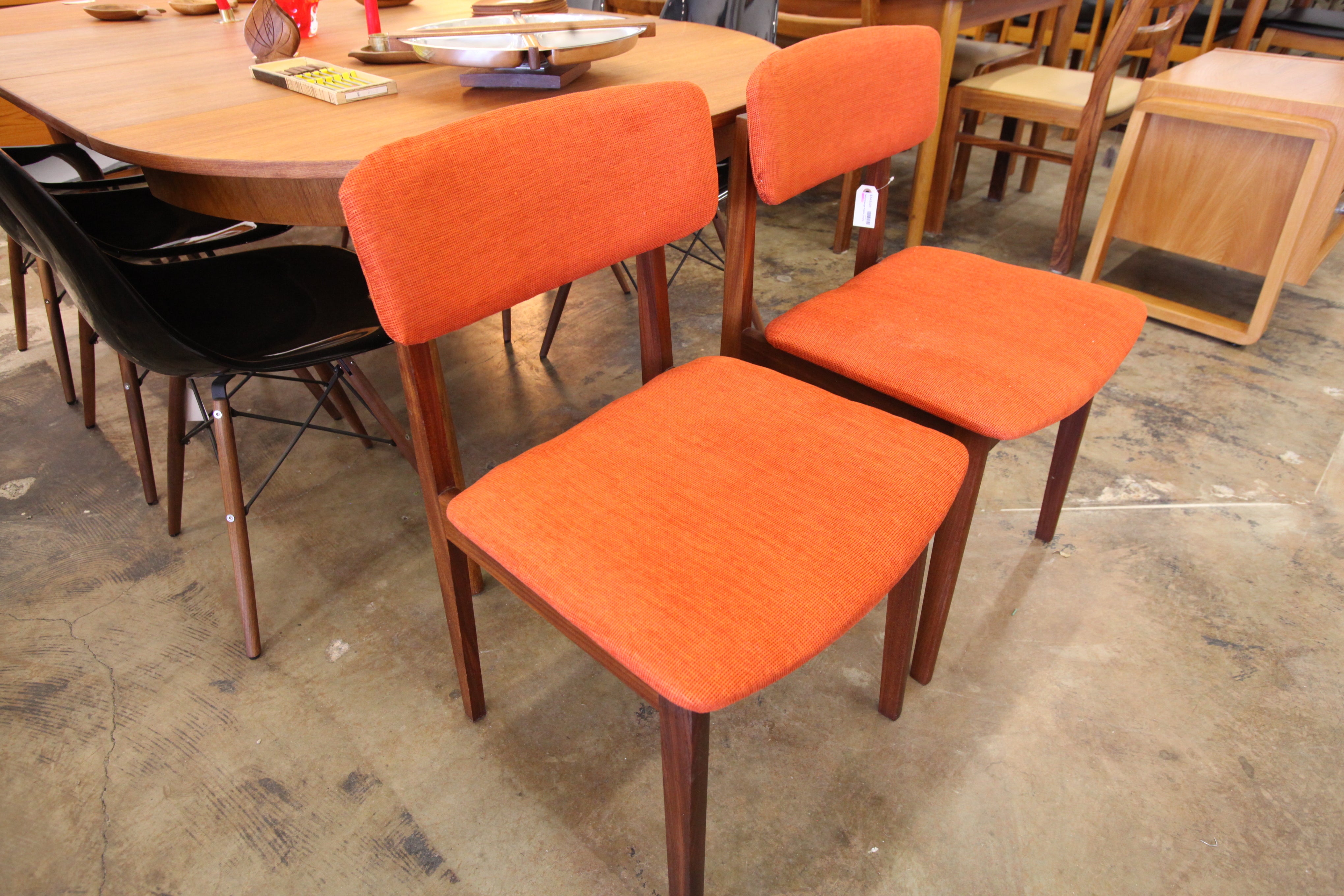 Set of 2 Vintage Teak/Walnut RS Associates Chairs (18"W x 31.5"H x 18.5"D)