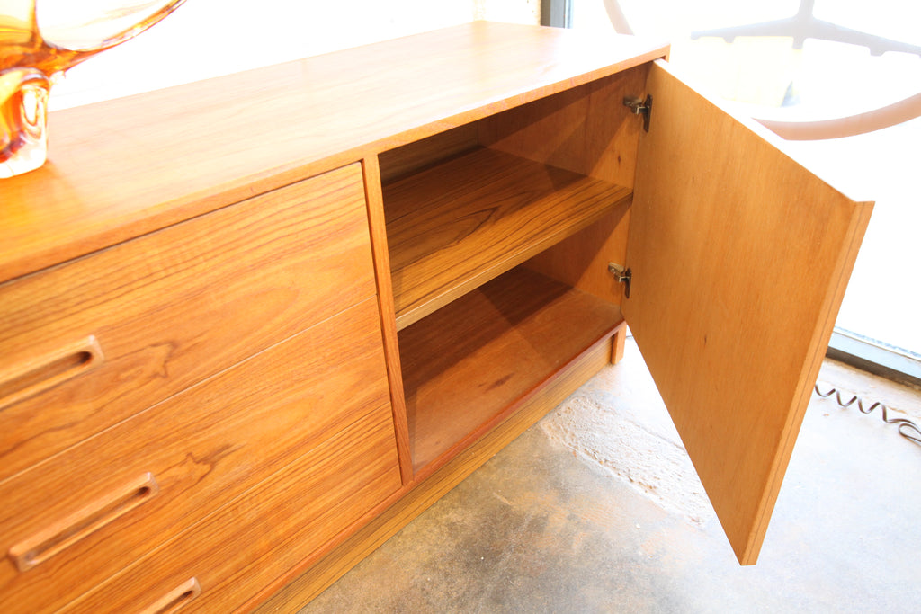 Vintage Low Teak Sideboard / Dresser (75"W x 16"D x 24.25"H)