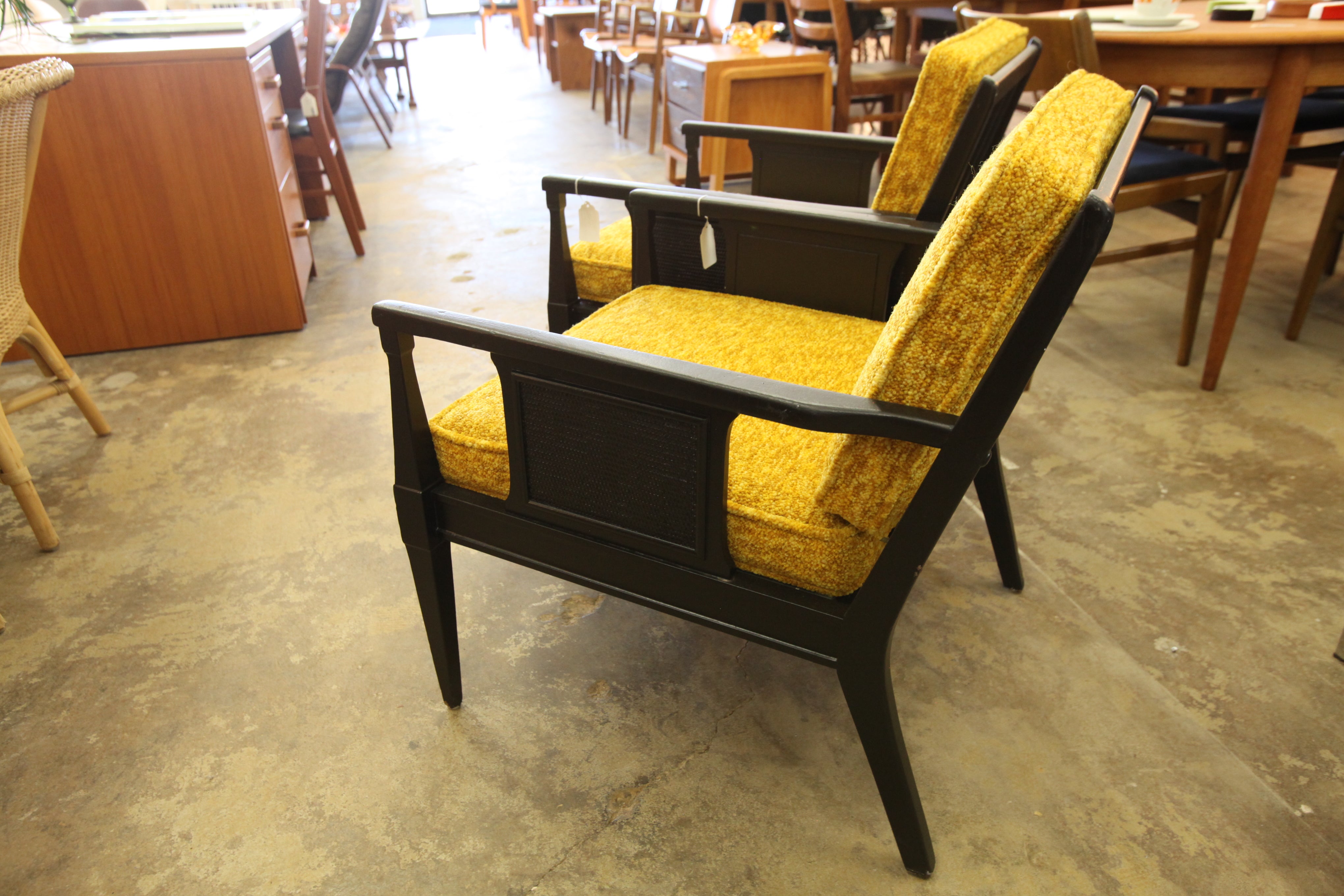 Vintage (Painted Black) Lounge Chair (25"W x 29"D x 29"H)