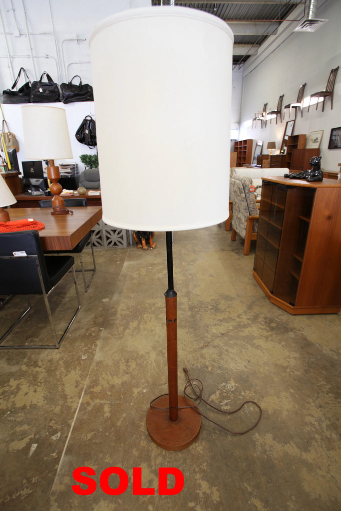Vintage Teak Floor Lamp (57"H x 14" Dia.)