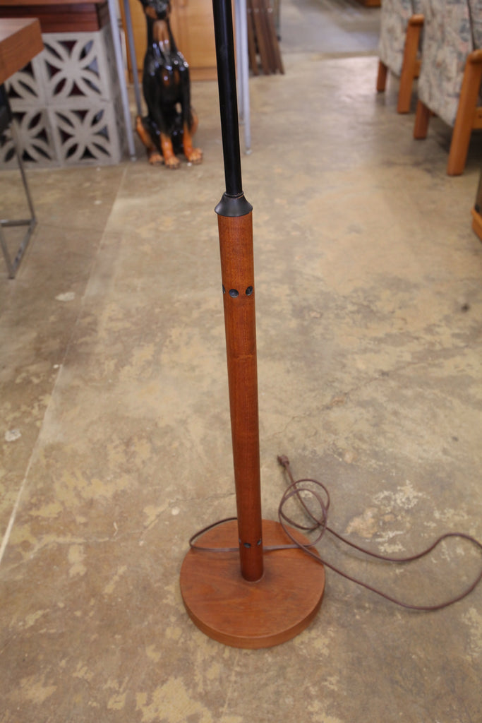 Vintage Teak Floor Lamp (57"H x 14" Dia.)