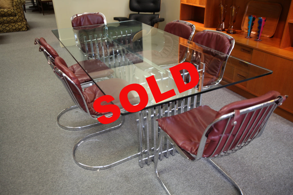 Cidue Chrome Chairs 1970's  (set of 6) made in Italy