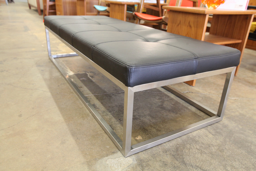 Gus Modern Leather Bench (60" x 24" x 15.5"H)