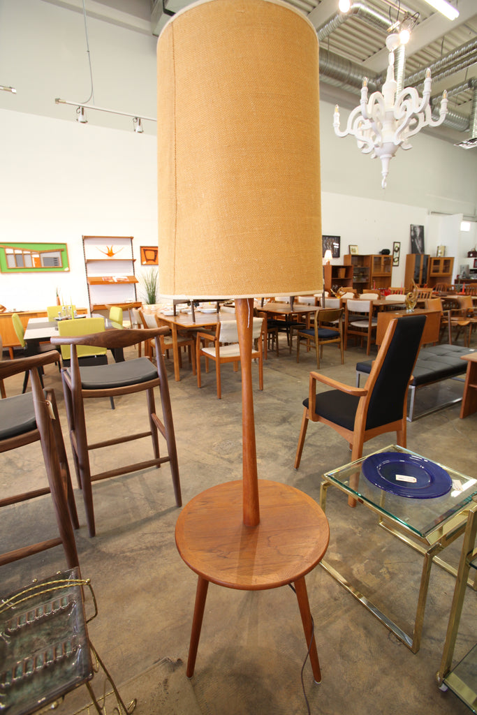 Vintage Teak Floor Lamp (66"H x 18" Dia.)