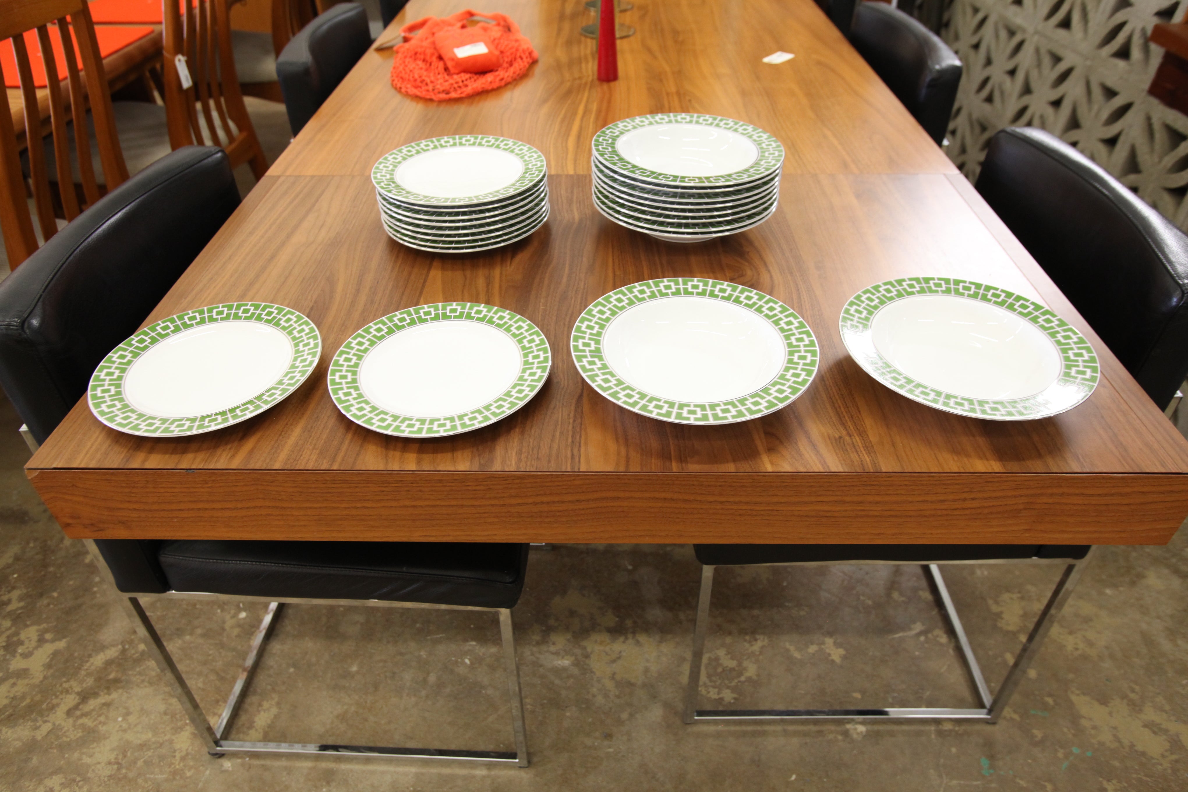Set of Johnathan Adler Nixon Green Side Plates and Bowls