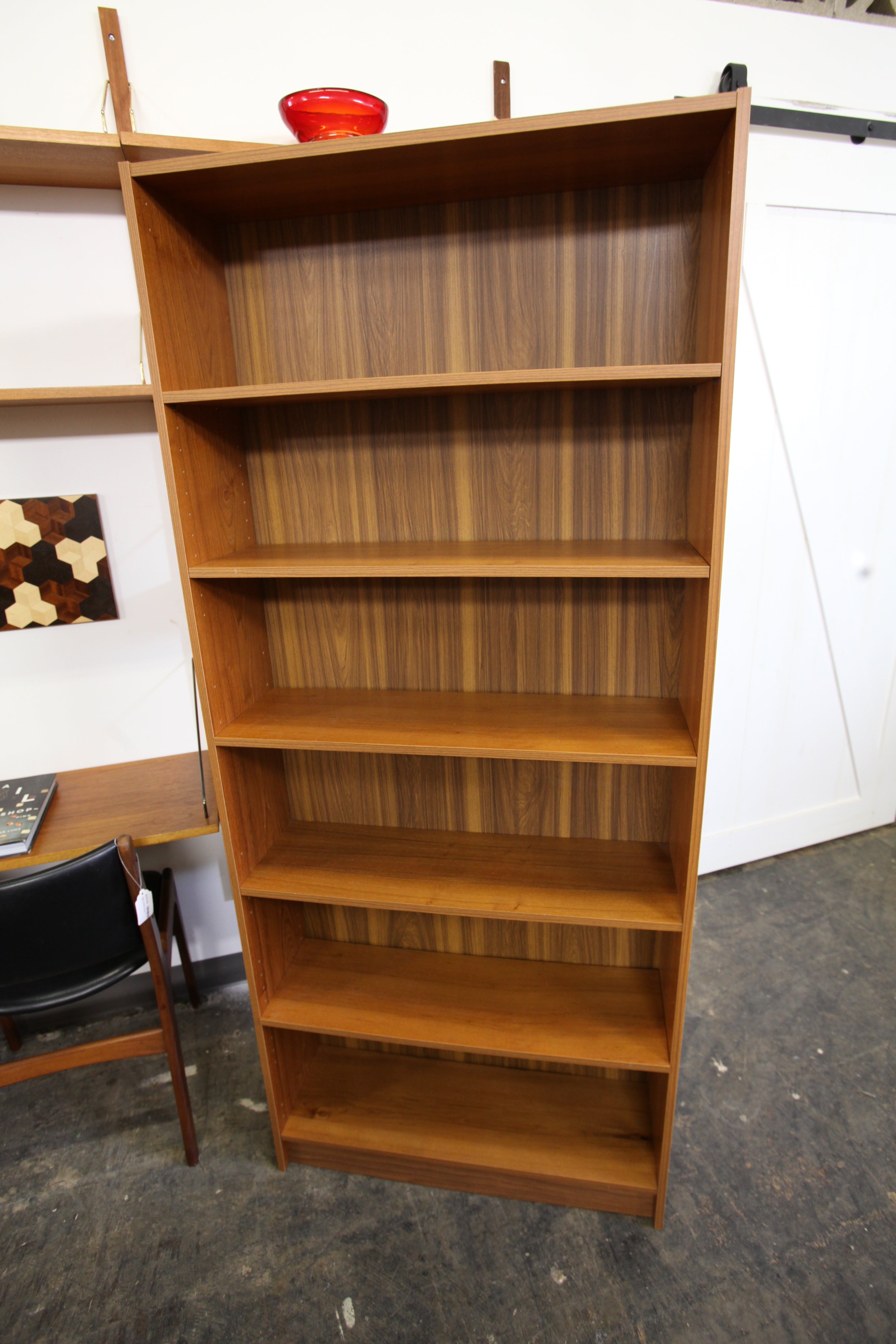 Vintage Danish Teak Bookshelf (31.5"W x 9.75"D x 72.75"H)
