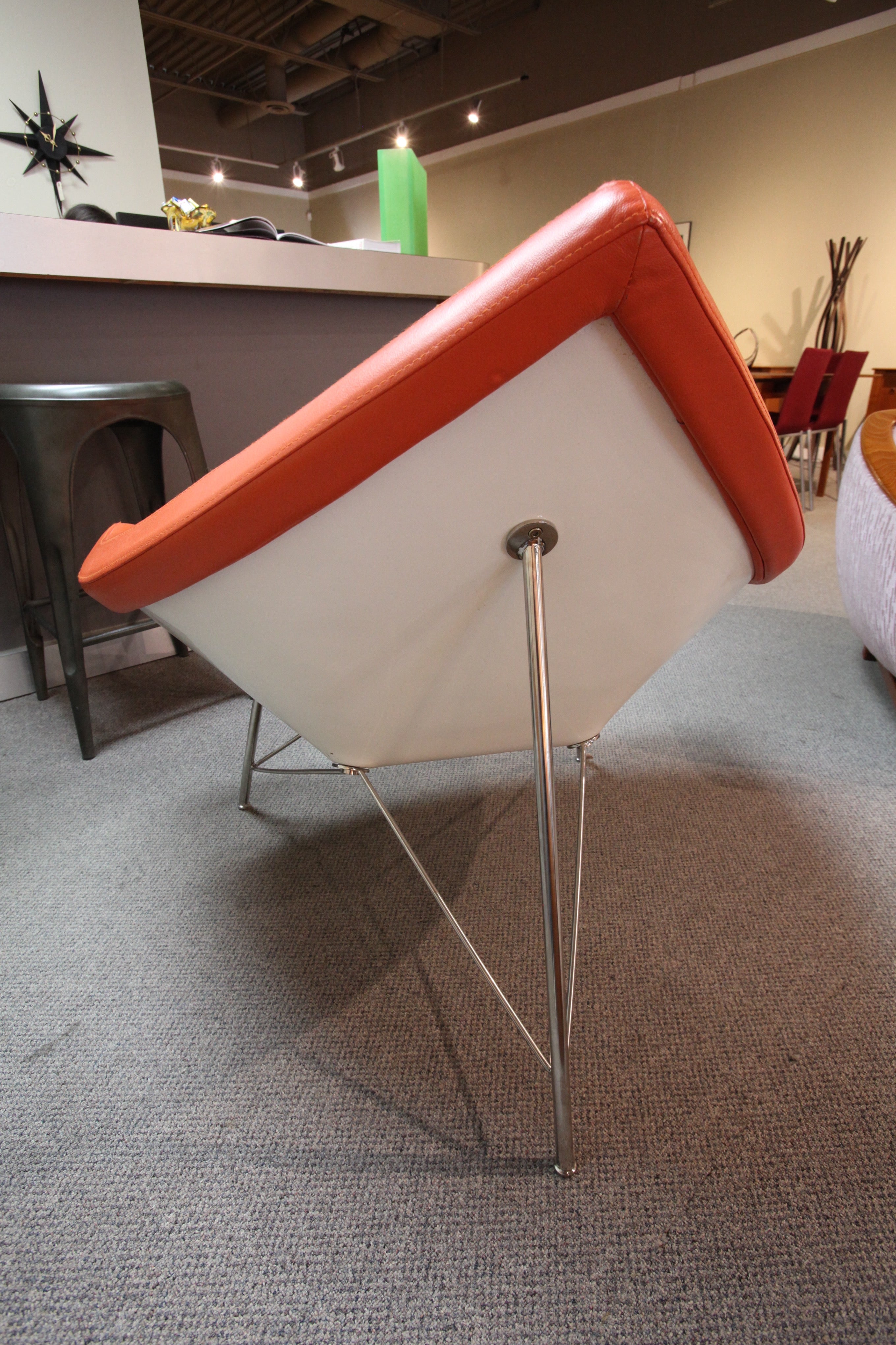 Vintage Replica Coconut Chair (Orange Leather)