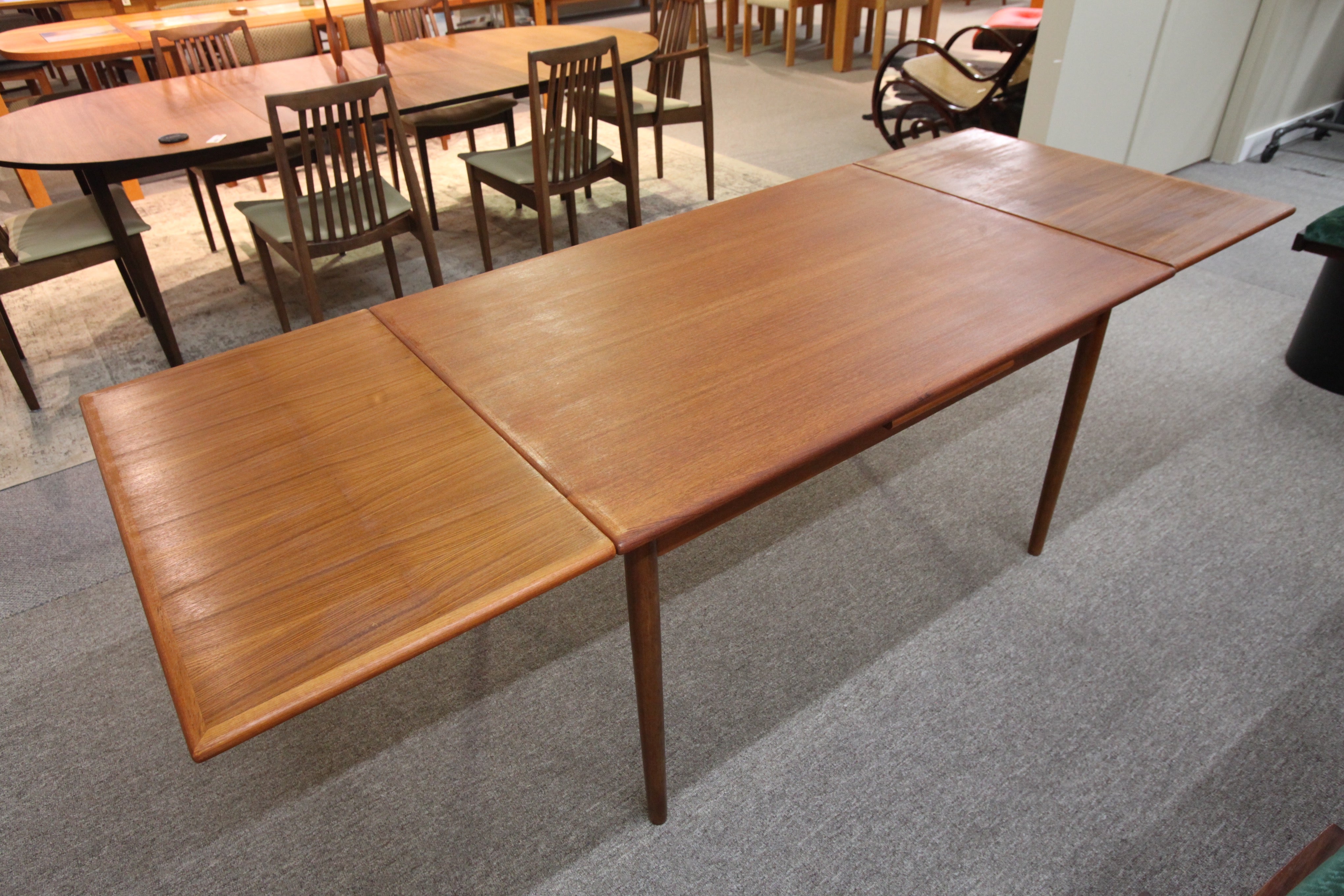 Danish Teak Dining Table with Extensions (48" x 32.5") or (85" x 32.5")