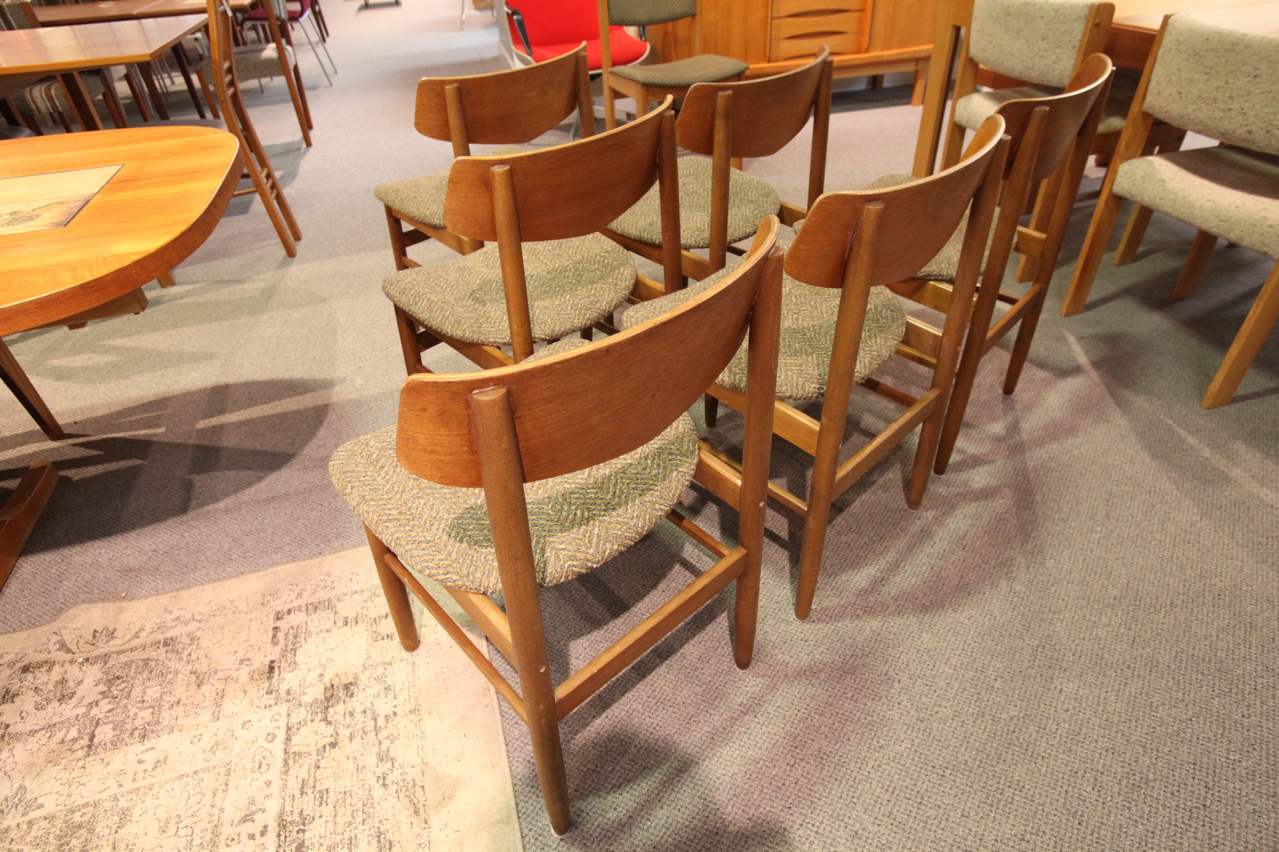 Set of 6 Vintage Danish Teak MCM Chairs