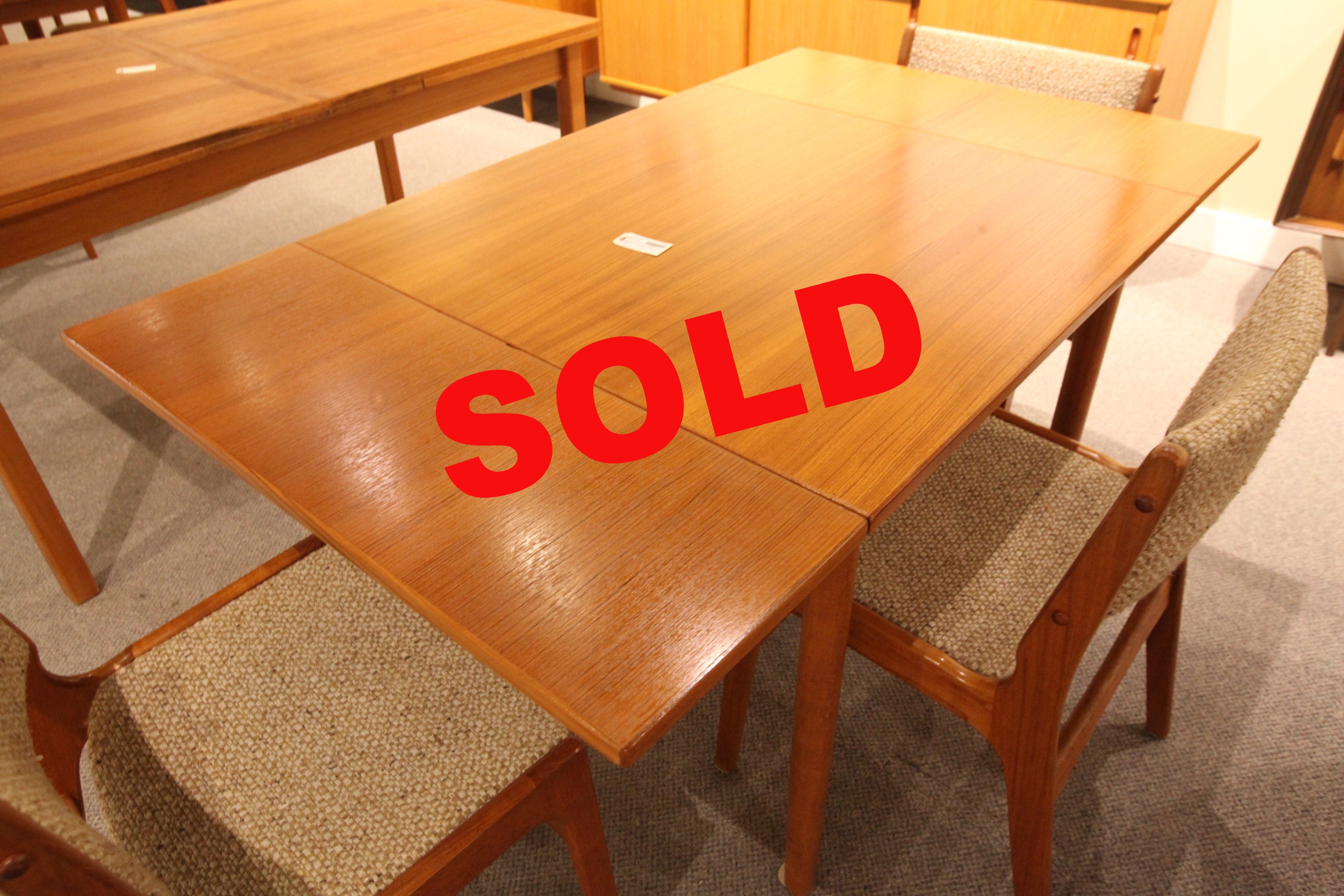 Small Square Teak Table w/extensions (33" x 33") or (56" x 33")