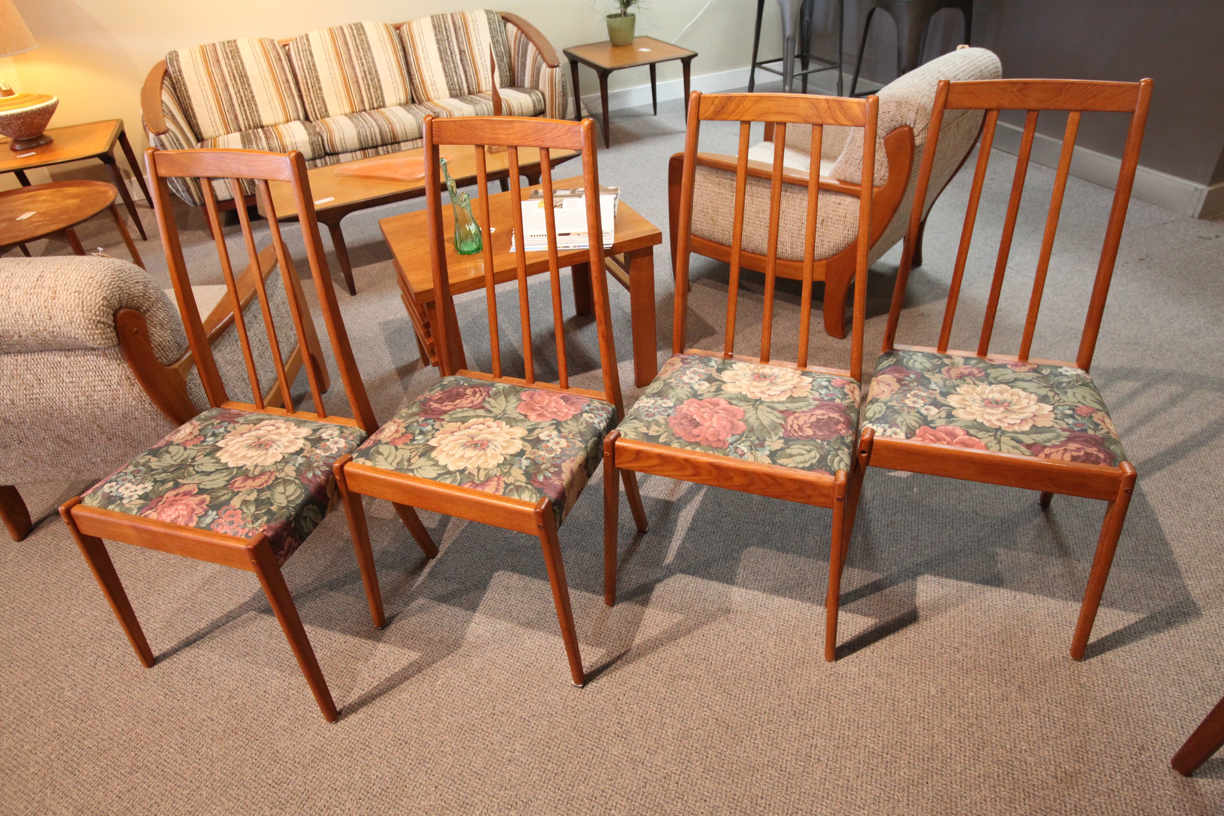 Set of 4 Danish Teak High Back Chairs