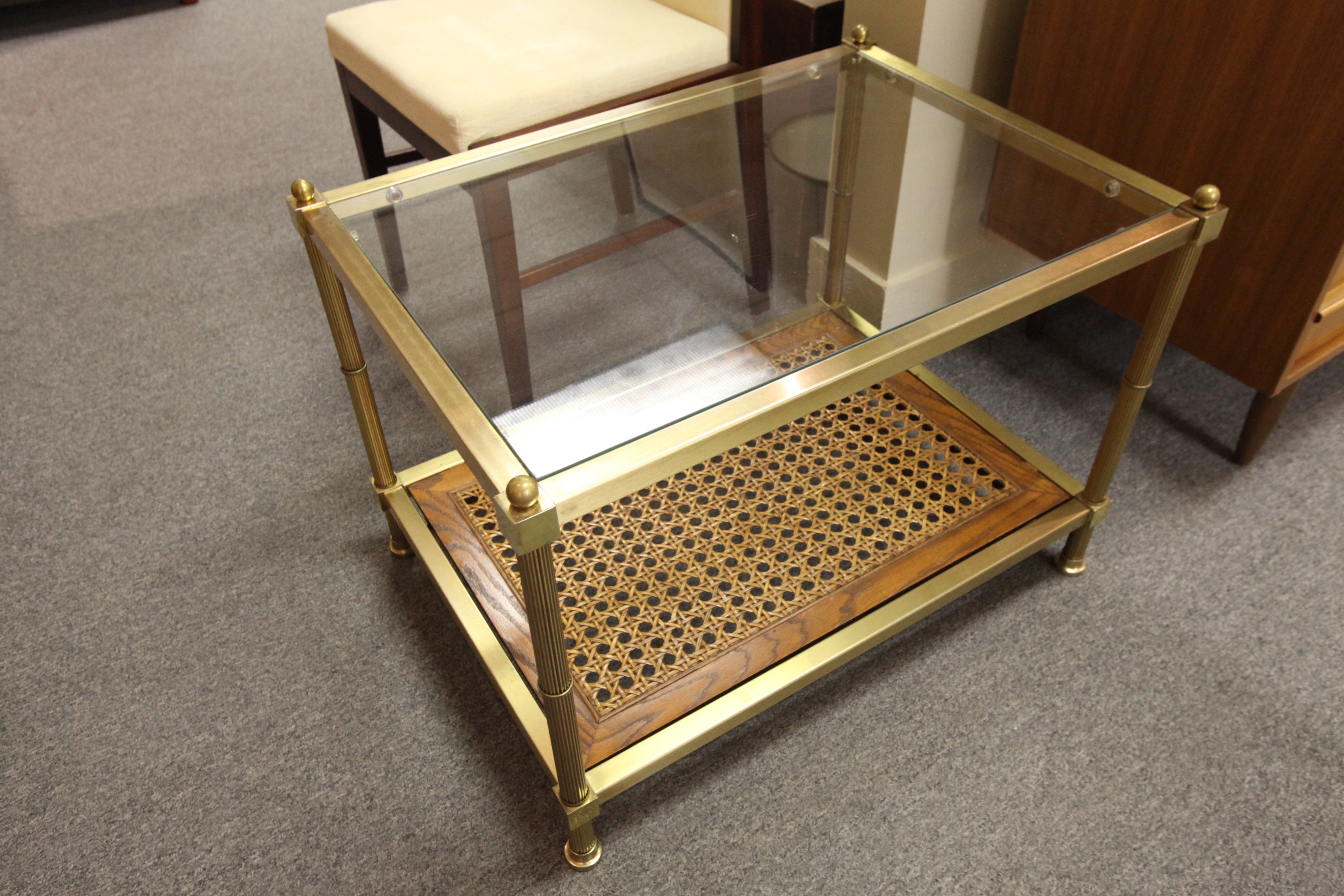 Brass and Wood Coffee/Side Table