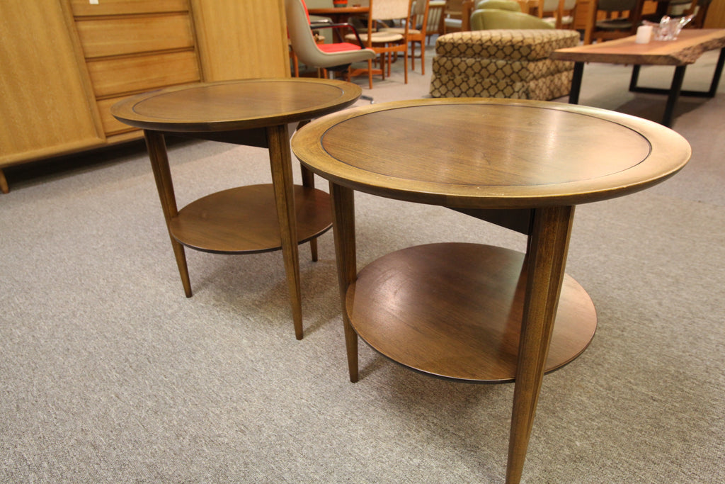 Walnut Round Side Table by Dielcraft (23" across x 22" high) (2 available)