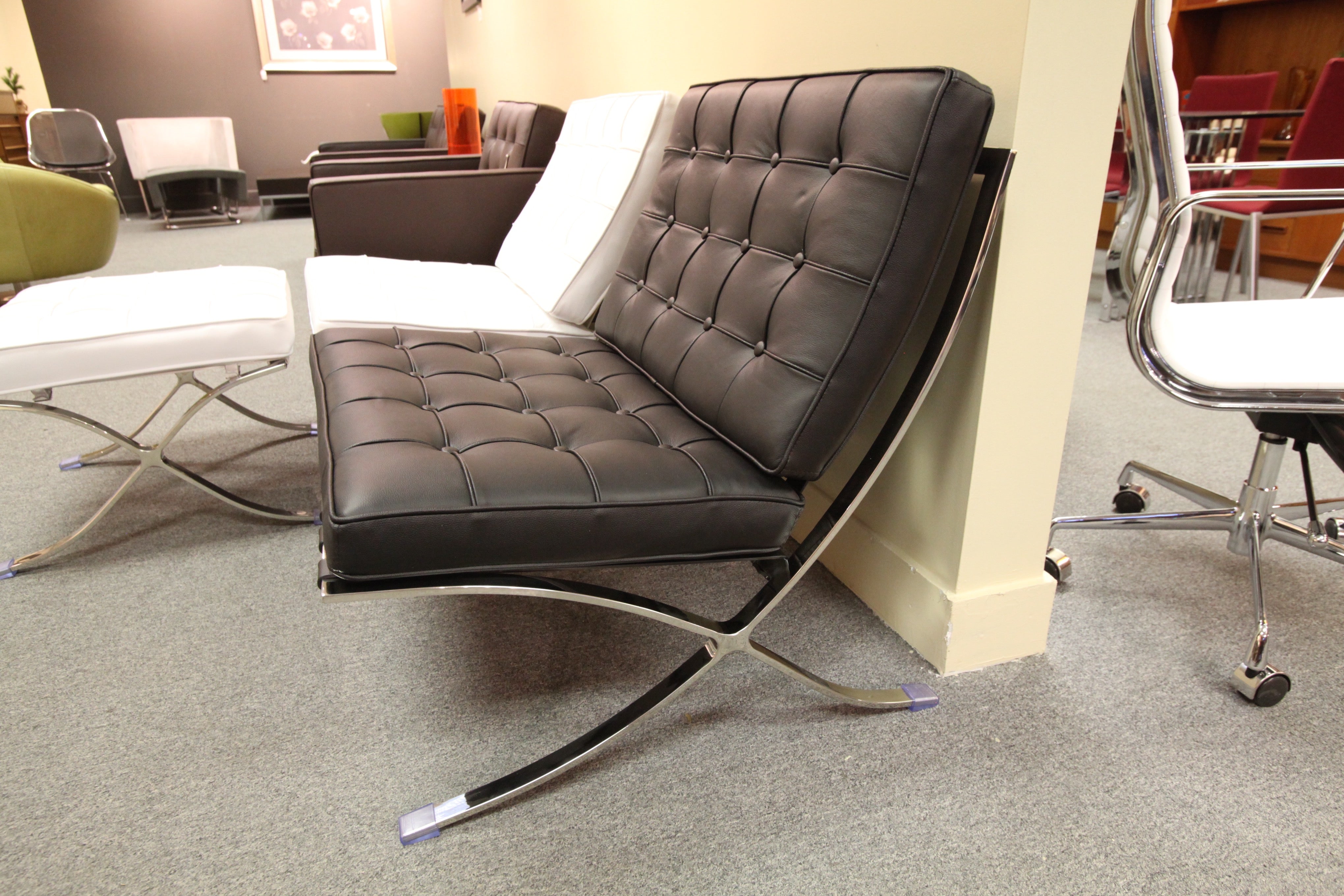 Barcelona Replica Chair (Black Leather)